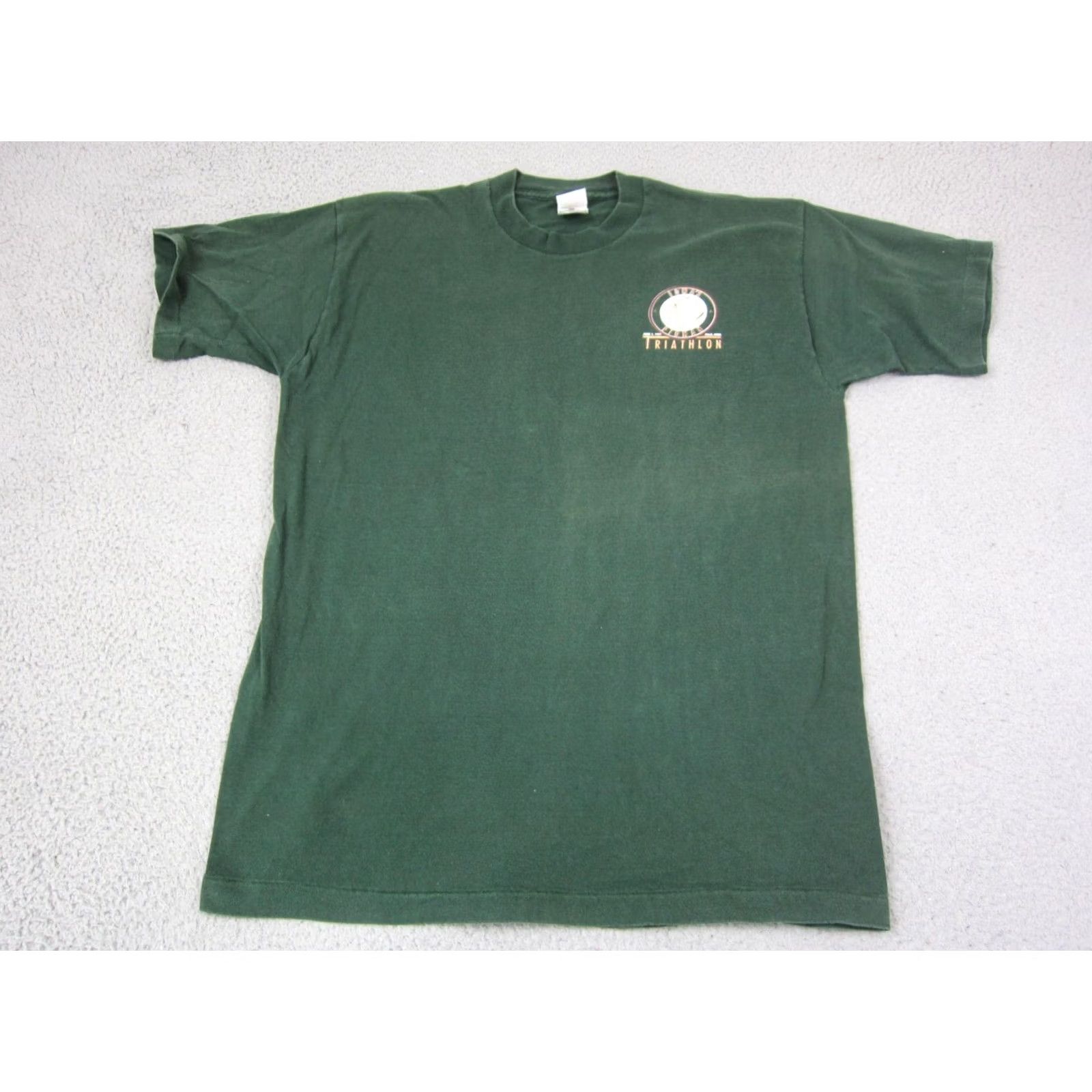 Fruit Of The Loom VINTAGE Iowas Pigman Green Triathlon Shirt Mens Extra Large XL 1996 90s Single Stitch Size US XL / EU 56 / 4 - 2 Thumbnail