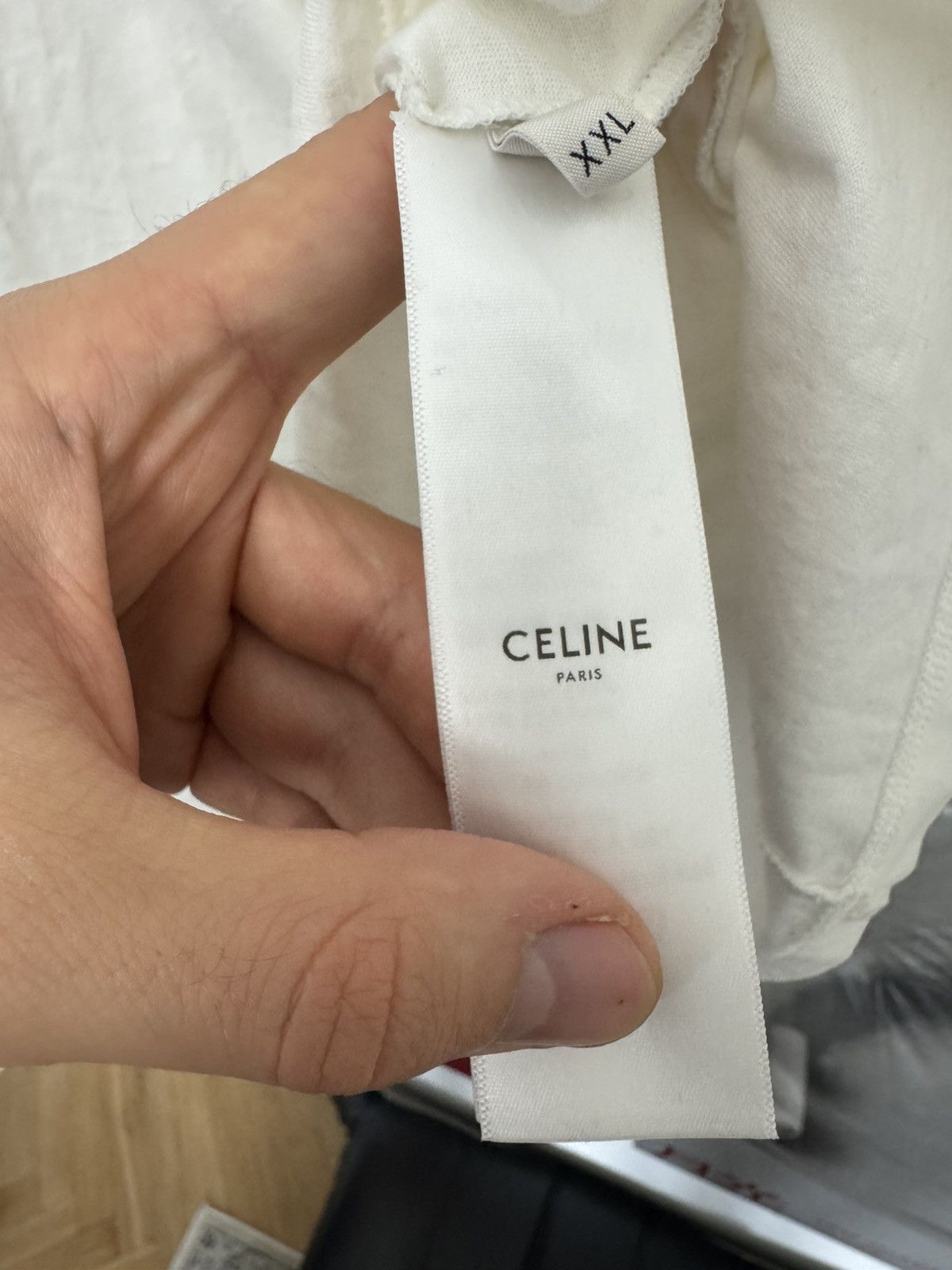 Celine Celine Designer White Tee Studded Logo Luxury High End Rare Size US XL / EU 56 / 4 - 4 Thumbnail