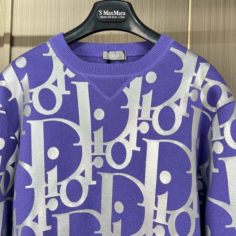 Dior Dior Reflective Knit Sweatshirt in Purple-2506 Size US M / EU 48-50 / 2 - 6 Thumbnail