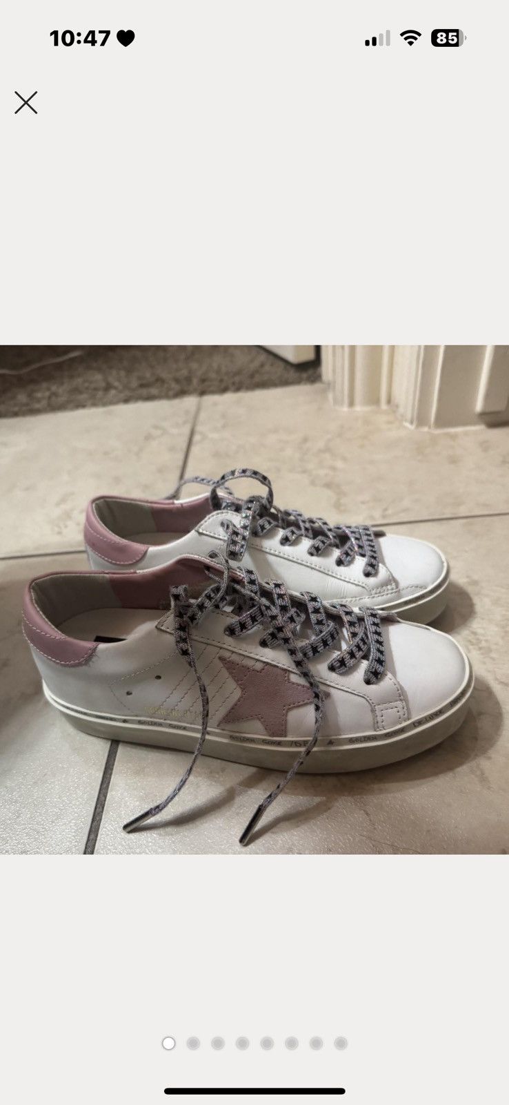 Golden Goose Hi Star in white leather with pink suede star Size US 8 / IT 38 - 1 Thumbnail
