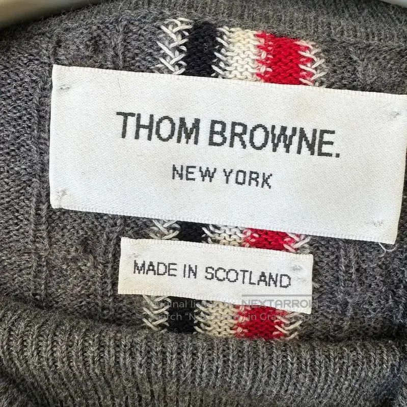Thom Browne Thom Browne Gray Wool Striped Long Sleeve Sweater . Size US XXL / EU 58 / 5 - 7 Thumbnail