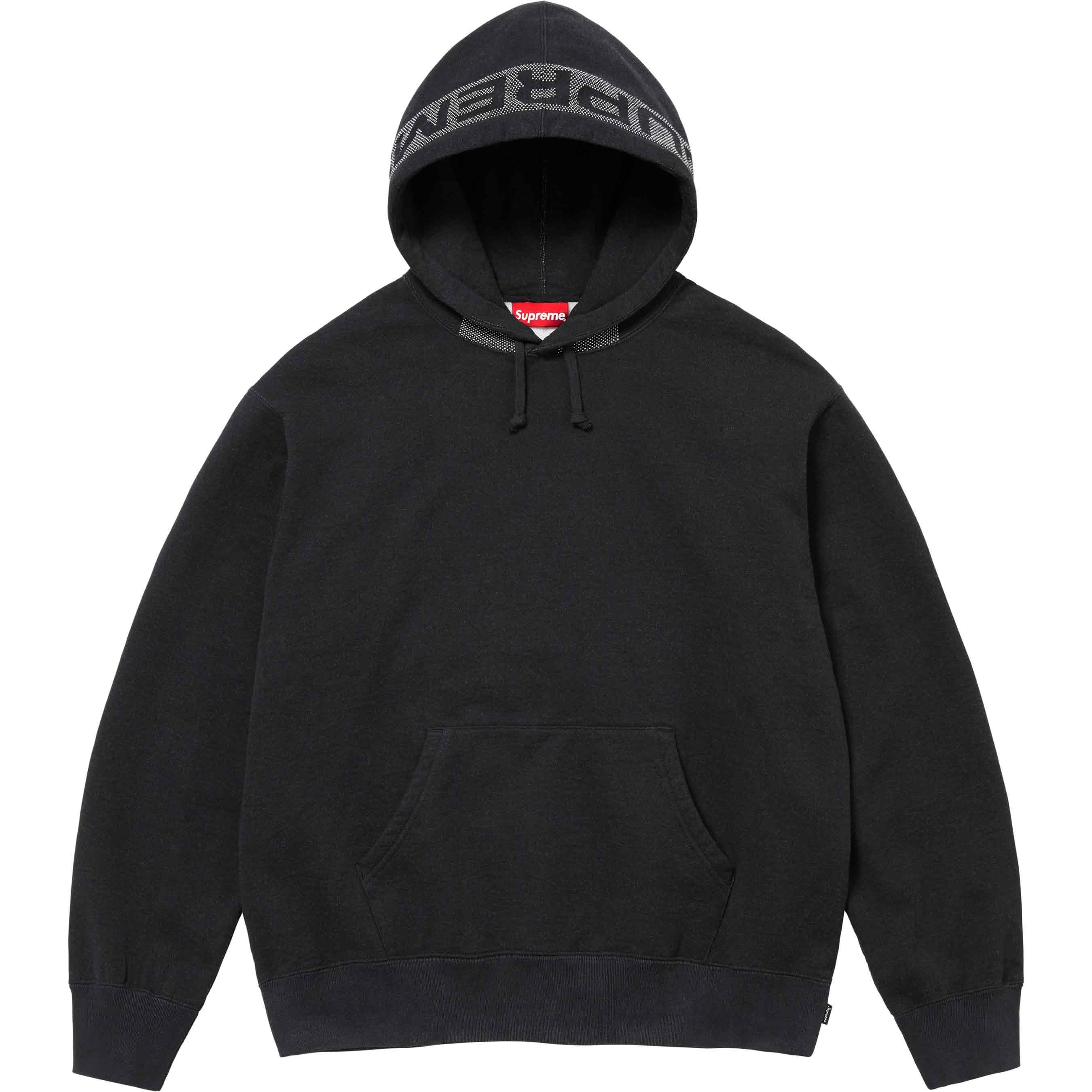 image of Supreme Jacquard Stripe Hooded Sweatshirt in Black, Men's (Size XL)