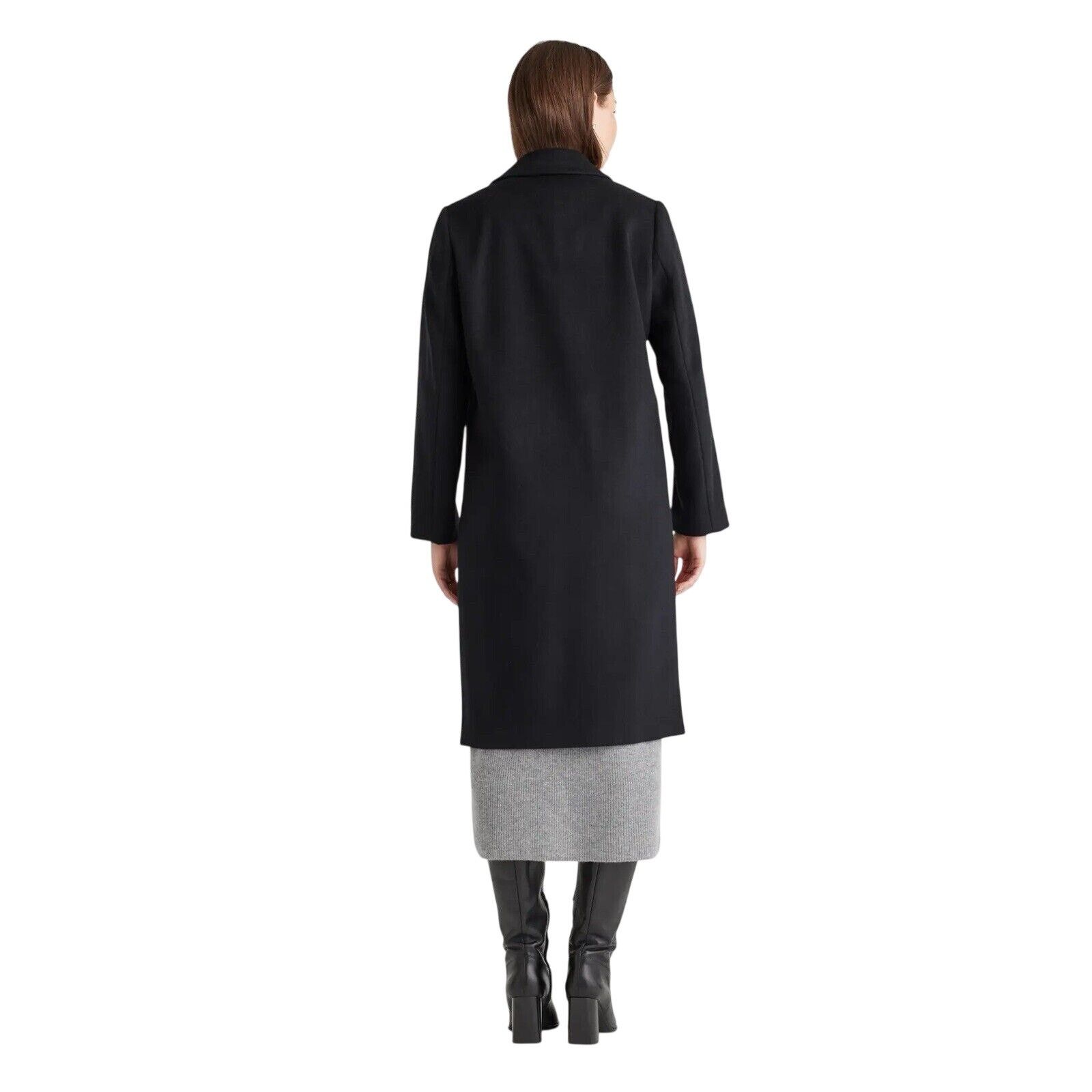 Quince Wuince Black Italian Classic Single Breasted Wool Coat XL Size XL / US 12-14 / IT 48-50 - 3 Thumbnail