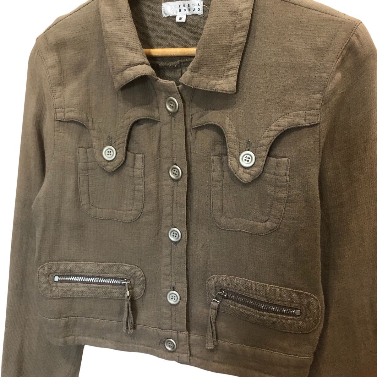 Japanese Brand Ikeda Nobuo Croptop Full Button Long Sleeve Jacket Size M / US 6-8 / IT 42-44 - 4 Thumbnail