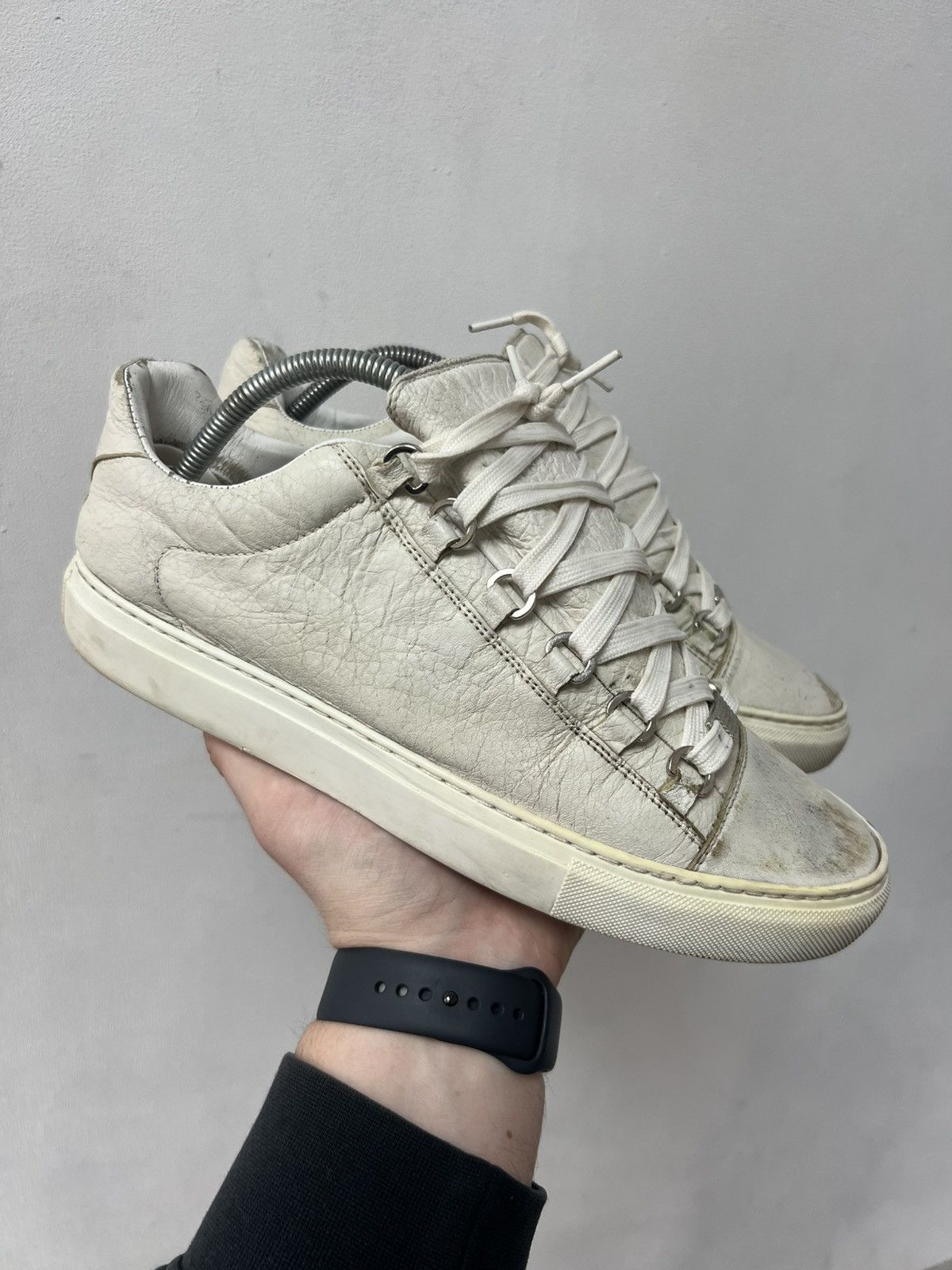 Balenciaga Balenciaga Arena Leather Low Sneaker White Size 7 Size US 7 / EU 40 - 1 Thumbnail