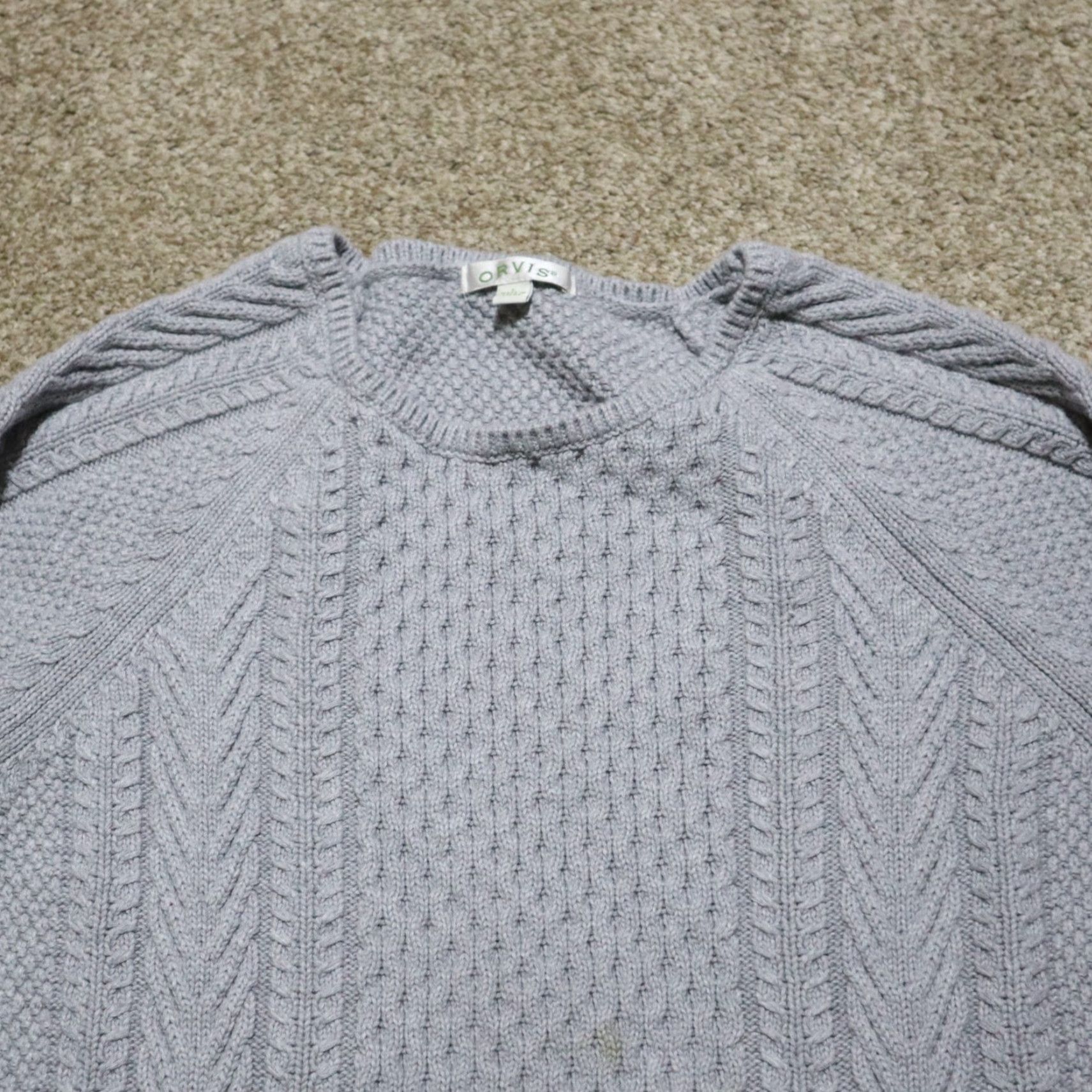 Orvis Orvis Sweater Quilted Gray NIT Sweatshirt Large Women's Size L Knit Jersey Cowl Neck Pullover Lightweight Size L / US 10 / IT 46 - 2 Thumbnail