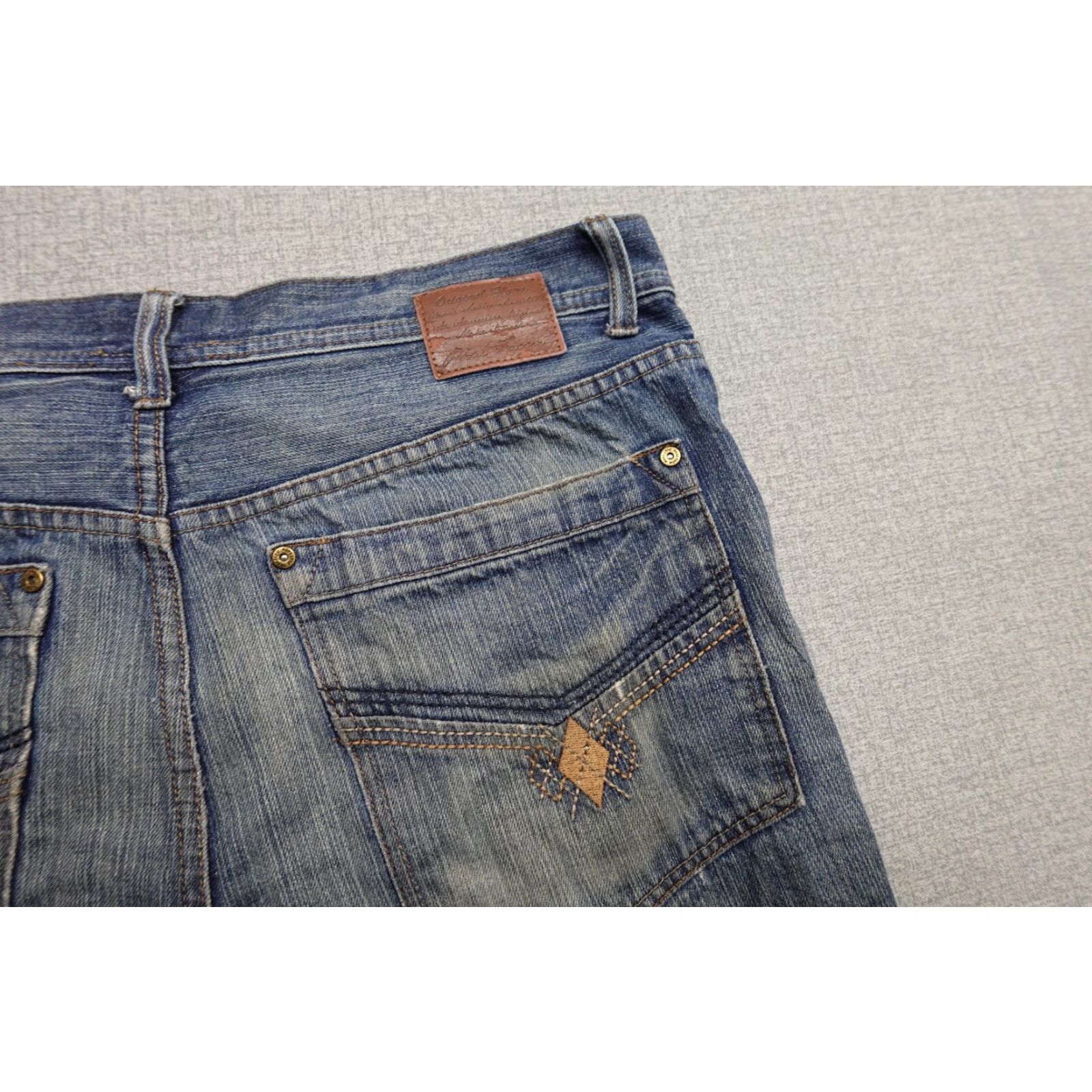 Phat Farm VINTAGE Phat Farm Jeans Mens 36x32 Blue Distressed Embroidered 5-Pocket Logo Denim Stonewash Straight 90s Mens Size US 36 / EU 52 - 2 Thumbnail