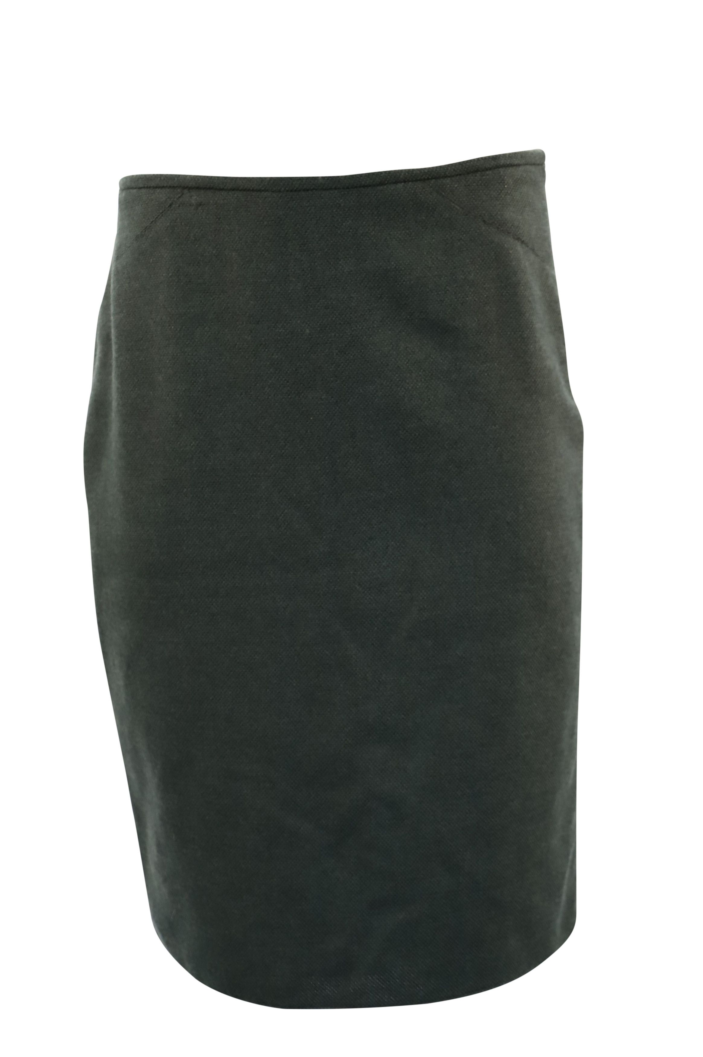 Armani Armani Pencil Skirt in Green Wool Size 25" / US 0 / IT 36 - 1 Thumbnail