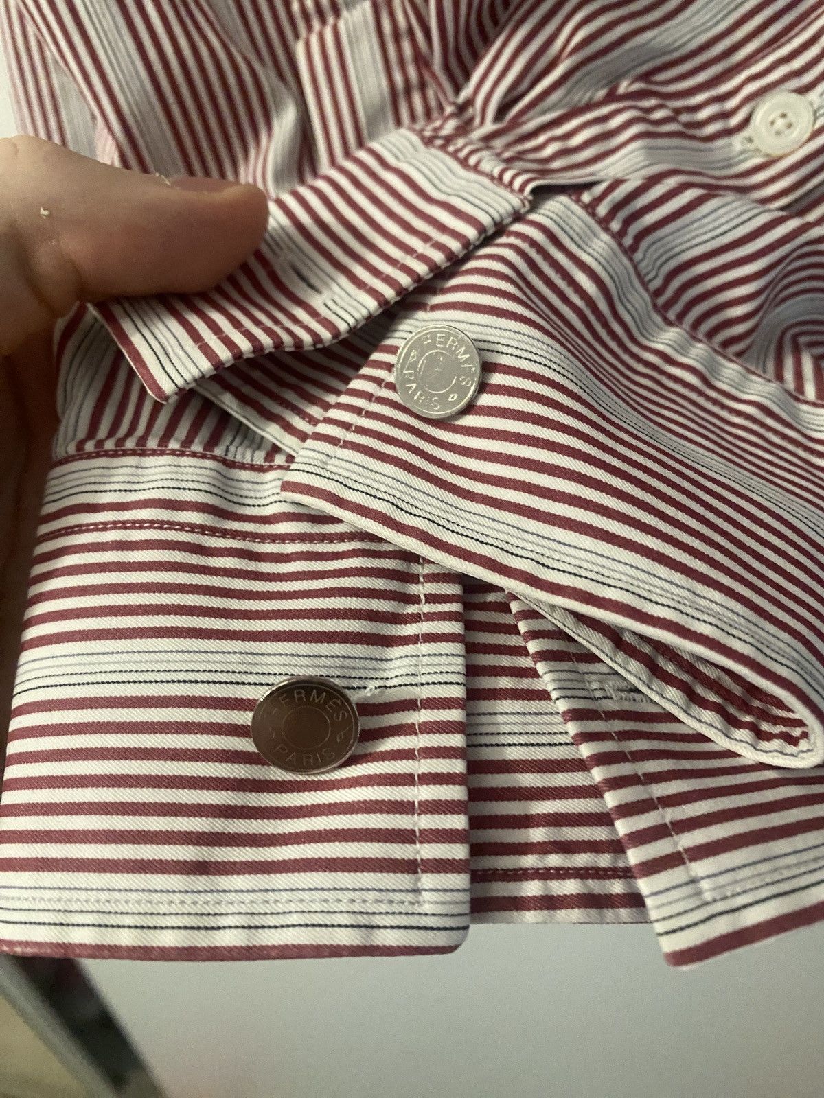 Hermes Hermes stripped shirt button up Size US XL / EU 56 / 4 - 6 Thumbnail