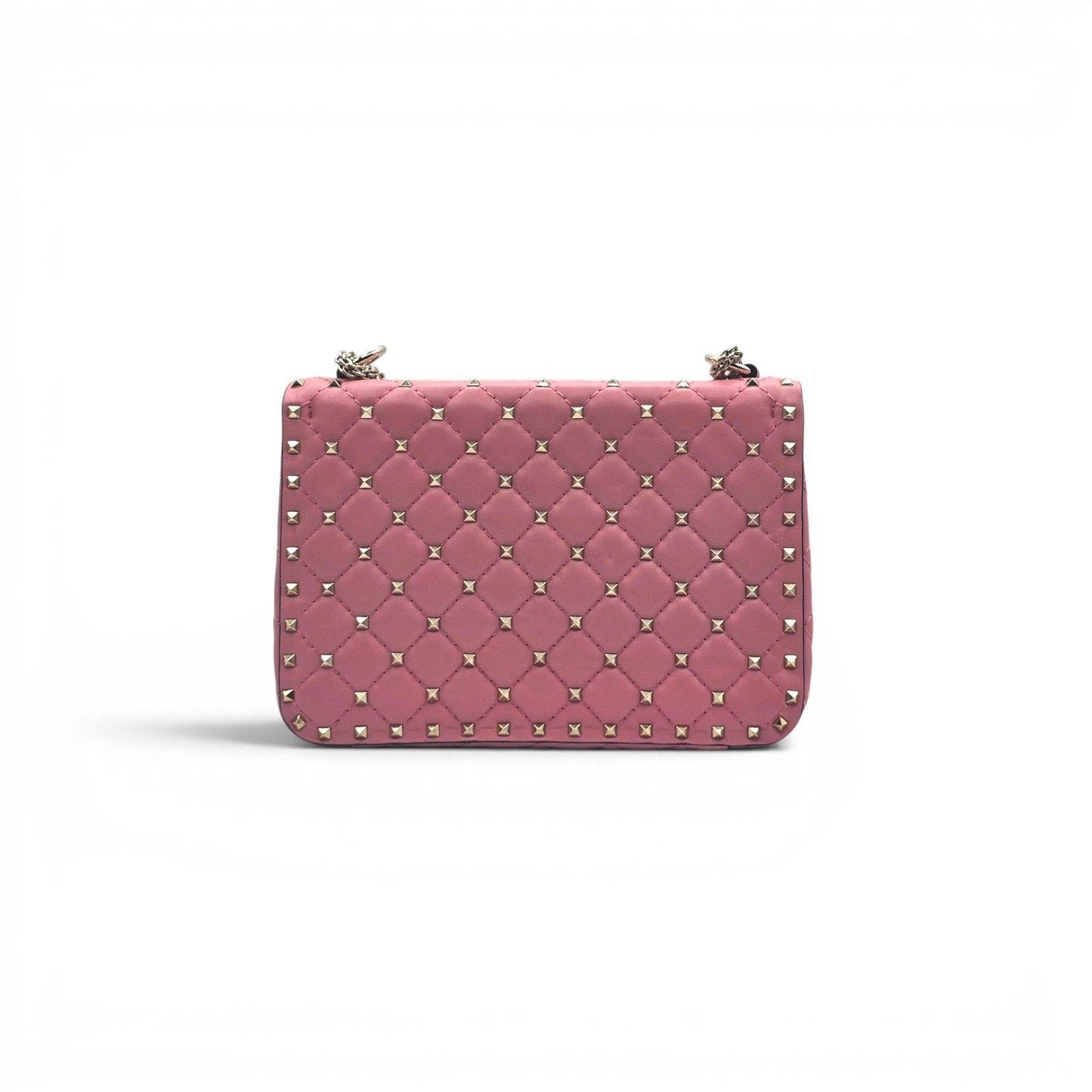 Valentino Rockstud Spike Medium Pink Leather Shoulder Bag NWOT $3500 Size ONE SIZE - 3 Thumbnail