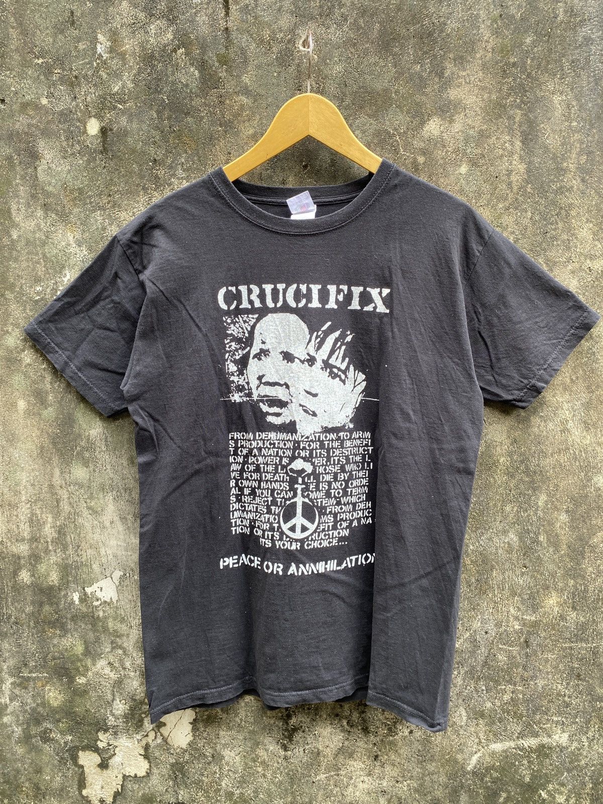 Band Tees Crucifix Dehumanizatin Harcore Punk Crass Tee Size US M / EU 48-50 / 2 - 1 Thumbnail