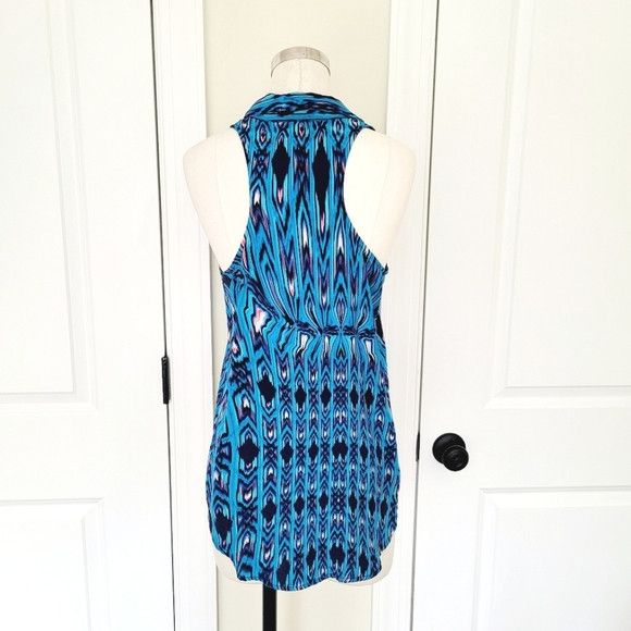 Vacation Eight Sixty Ikat Aztec Print Collared Button-Up Tank Party Size S / US 4 / IT 40 - 4 Thumbnail