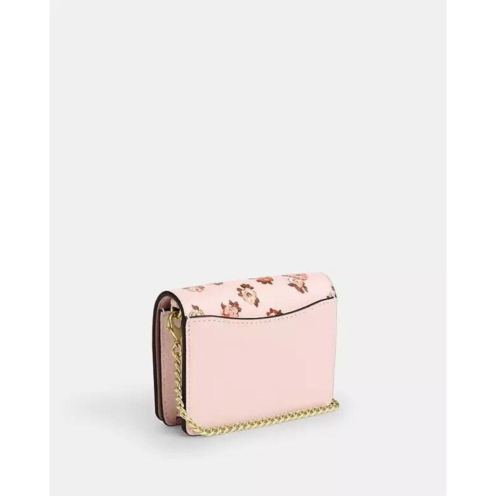 Coach NWT Coach CZ022 Mini Leather Wallet Chain Blush Pink Roses Size ONE SIZE - 5 Thumbnail