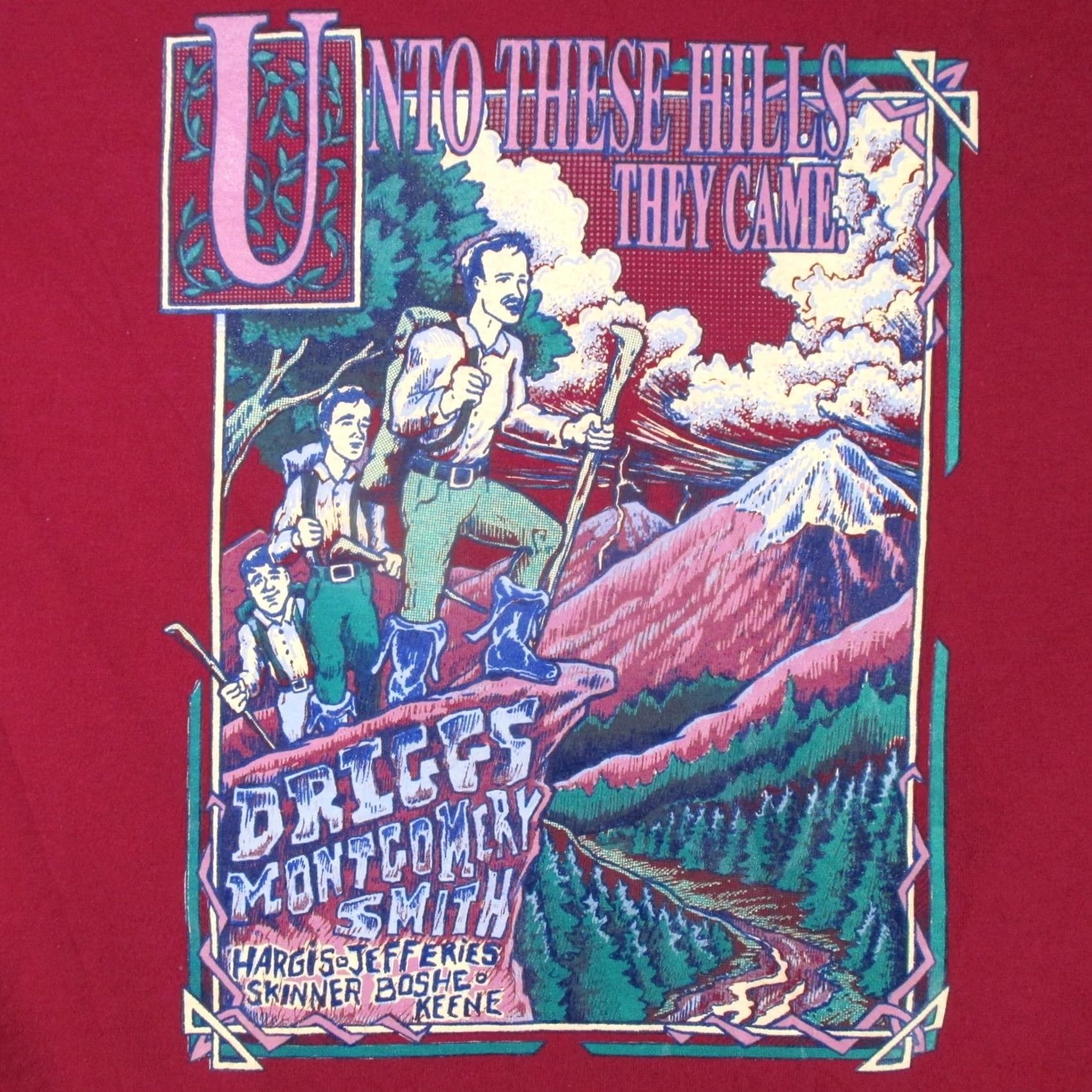 Vintage VINTAGE UNTO THESE HILLS T-Shirt OUTDOOR DRAMA LARGE 1980s 90s Red Mens Short Sleeve Crew Neck Cotton/Poly Blend Cartoon Theater Size US L / EU 52-54 / 3 - 5 Thumbnail