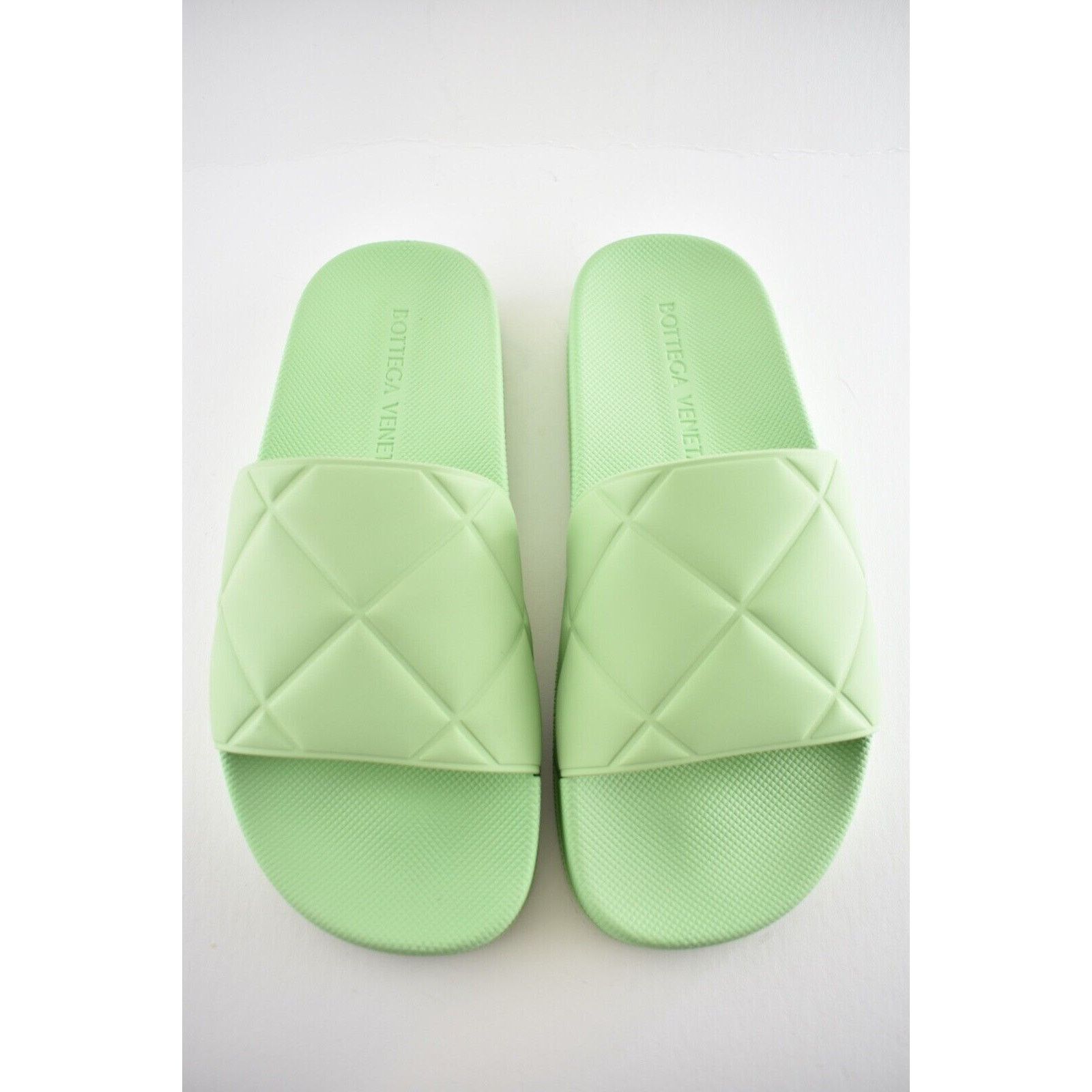 Bottega Veneta Bottega Veneta Slider Pistachio Green Quilted Rubber Pool Size US 8 / IT 38 - 8 Thumbnail