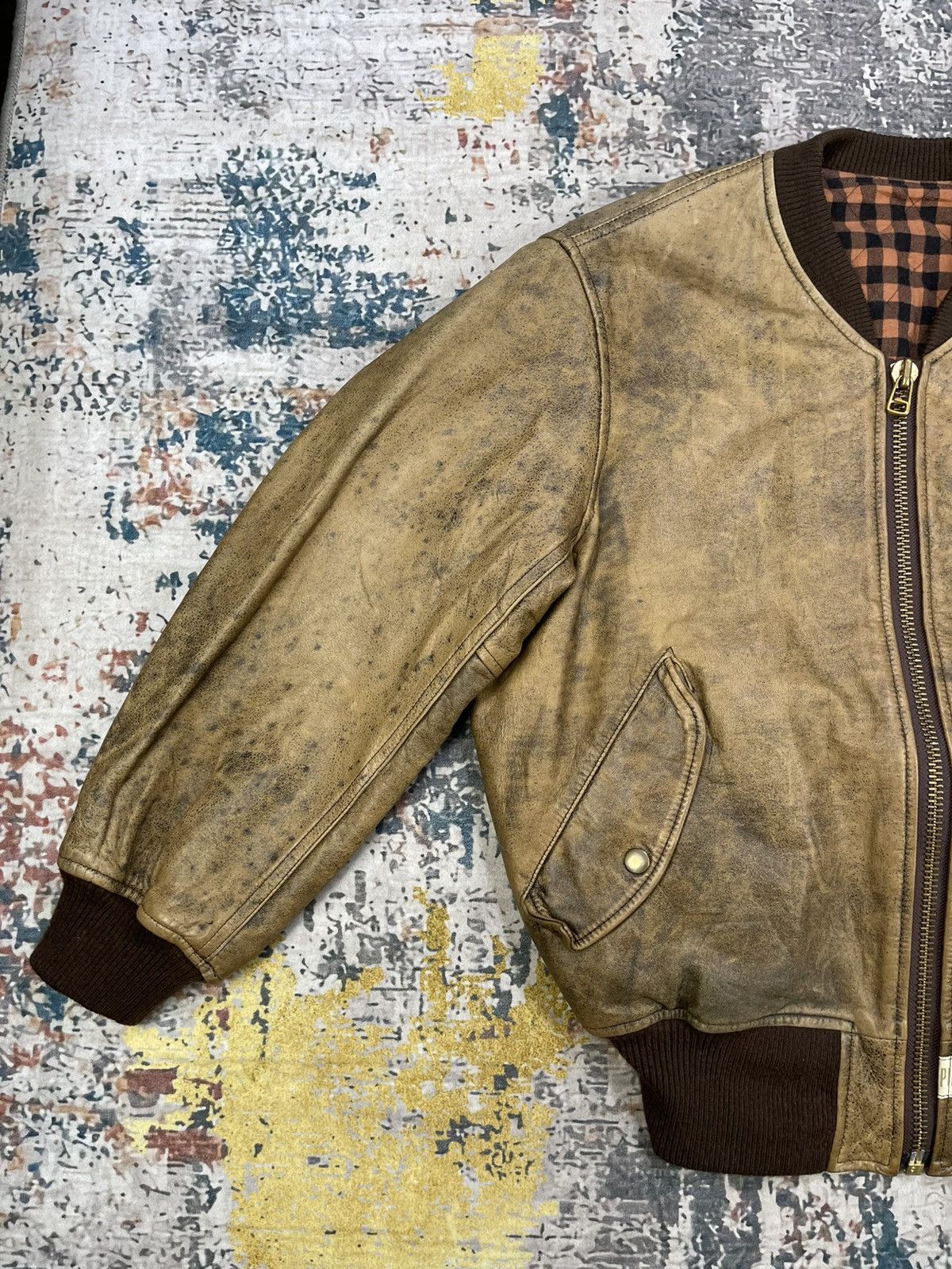Genuine Leather Vtg Pink House Cowhide Leather Bomber Jacket Size US M / EU 48-50 / 2 - 6 Thumbnail