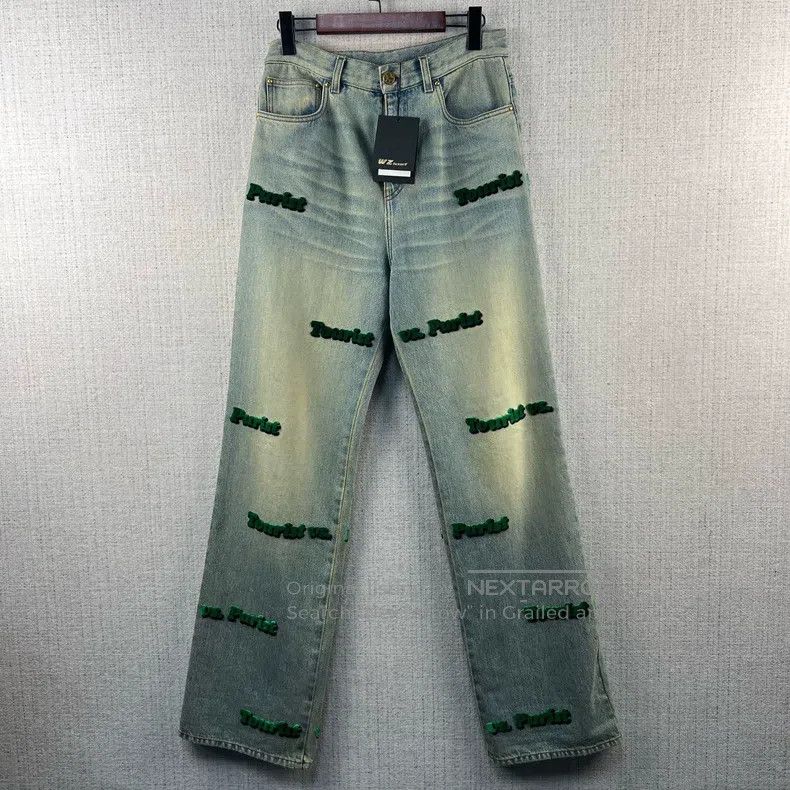 Louis Vuitton Louis Vuitton Flocked bullet-screen logo full-print denim Size US 29 - 1 Thumbnail