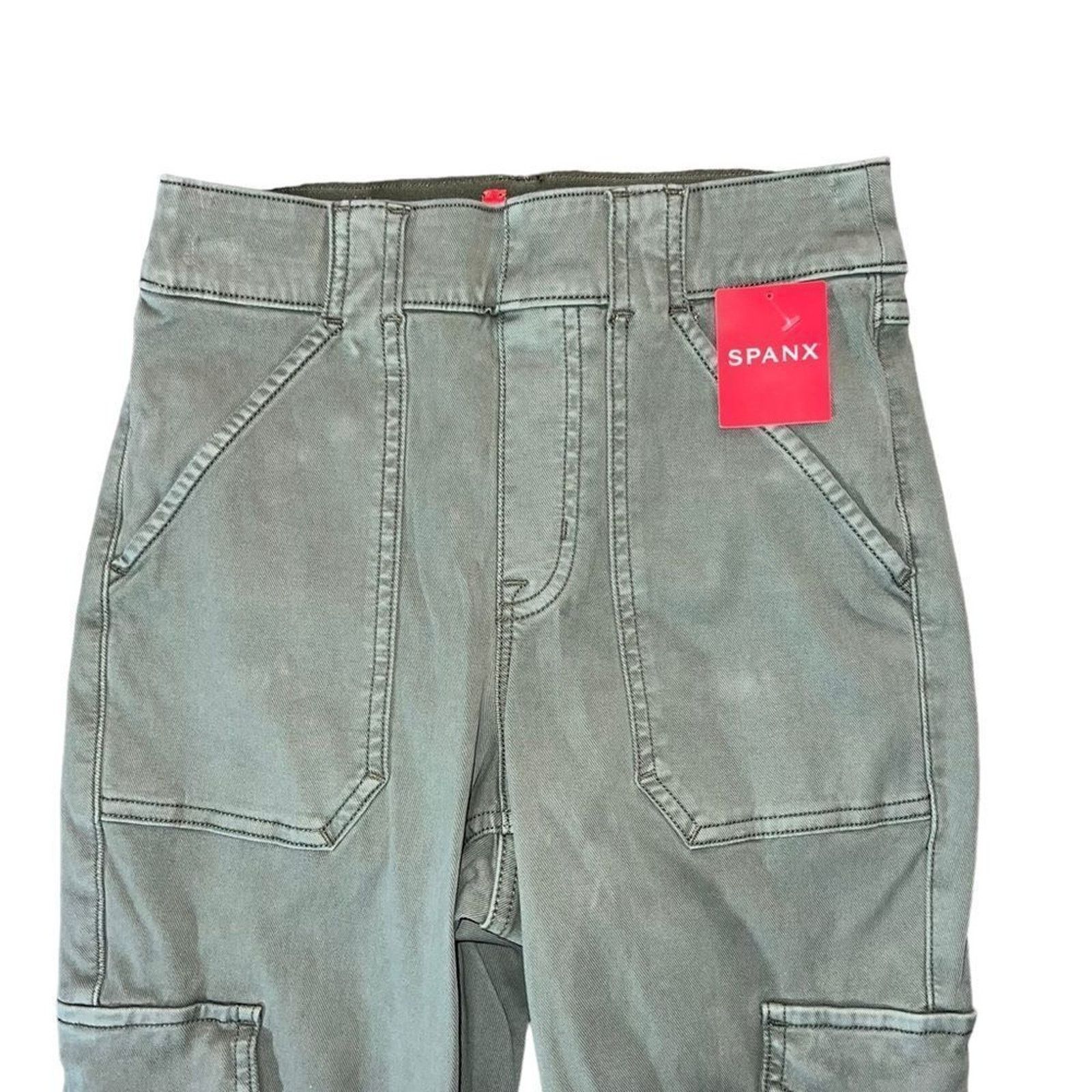 Spanx SPANX Cargo Pants Womens Small Green Utility Stretch Size 26" / US 2 / IT 38 - 4 Thumbnail