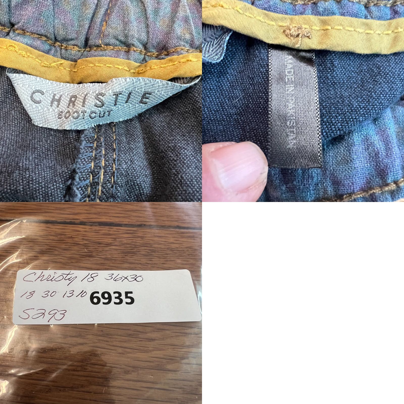 Vintage Christie Womens High Rise Jeans Bootcut Denim Blue Size 36X30 Size 25" / US 0 / IT 36 - 8 Thumbnail