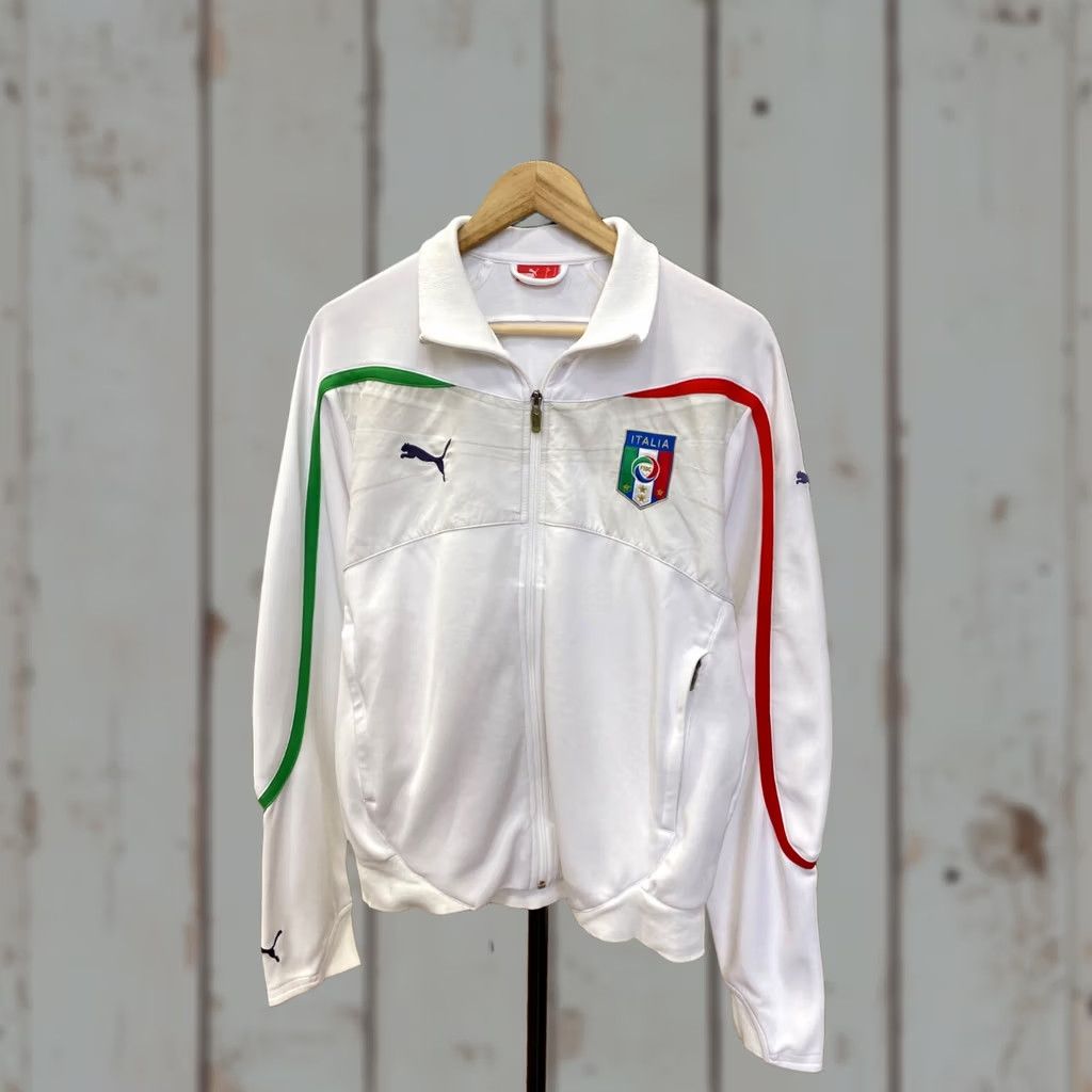 Puma VINTAGE Puma Italy Soccer Jersey Zip Hoodie Retro White L M/L Mens Hoodie Size US L / EU 52-54 / 3 - 1 Thumbnail