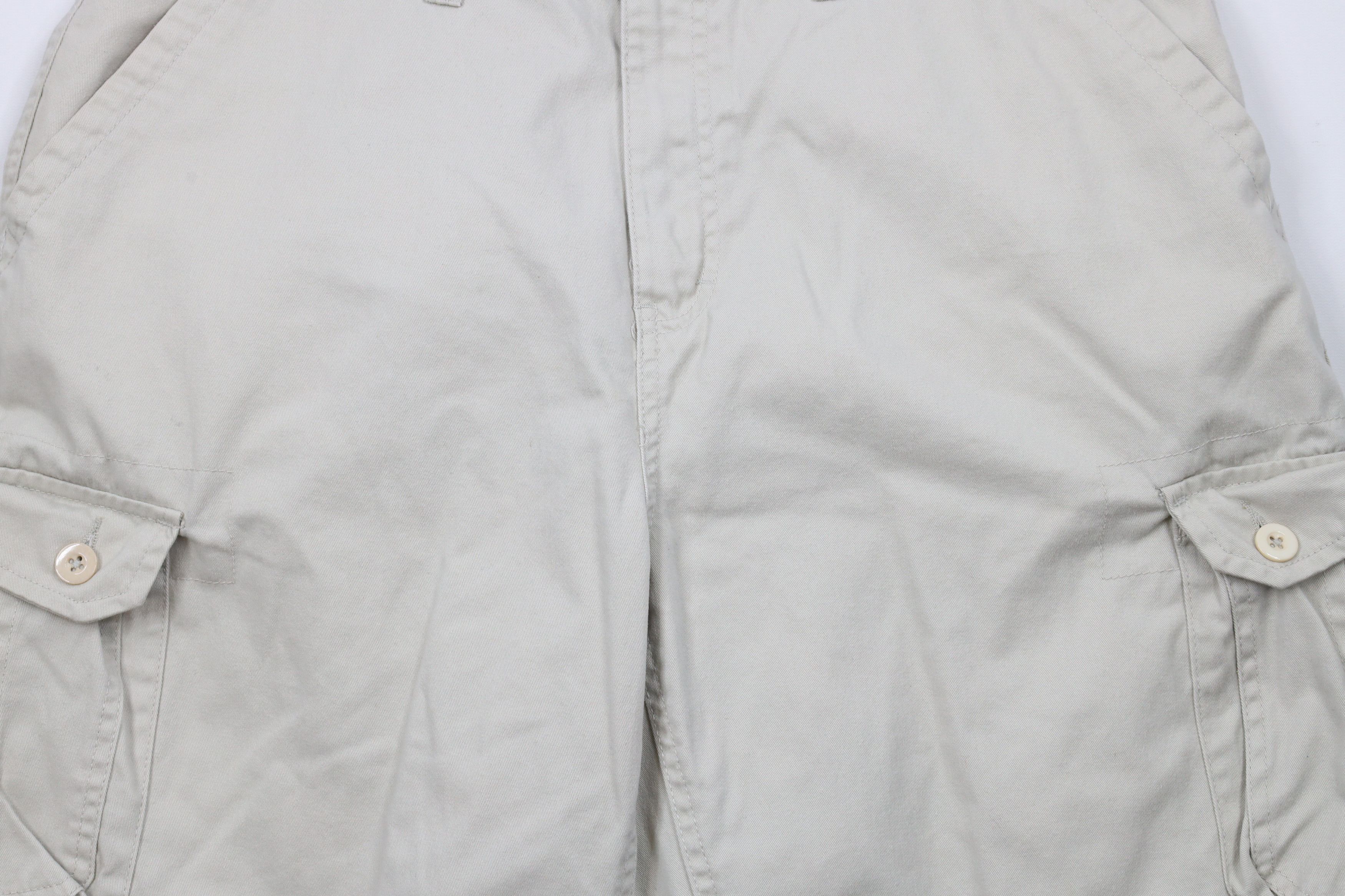 Vintage Vintage 90s Streetwear Baggy Fit Cargo Shorts Beige Cotton Size US 36 / EU 52 - 3 Thumbnail