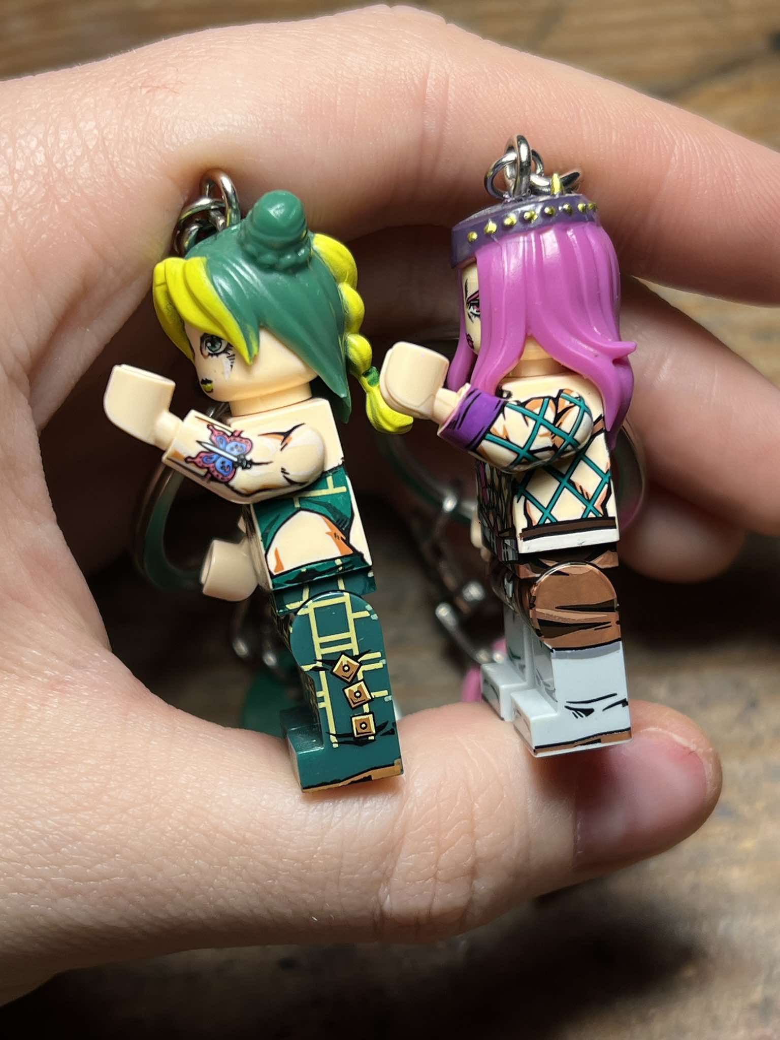 Anime Jojo Jolyne Anasui anime mini figurine keychain keyring Size ONE SIZE - 7 Thumbnail