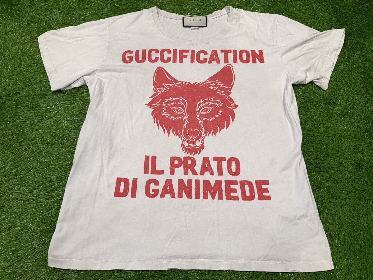 Gucci Gucci Wolf Guccification IL PRATO - T-Shirt White Size US L / EU 52-54 / 3 - 1 Thumbnail