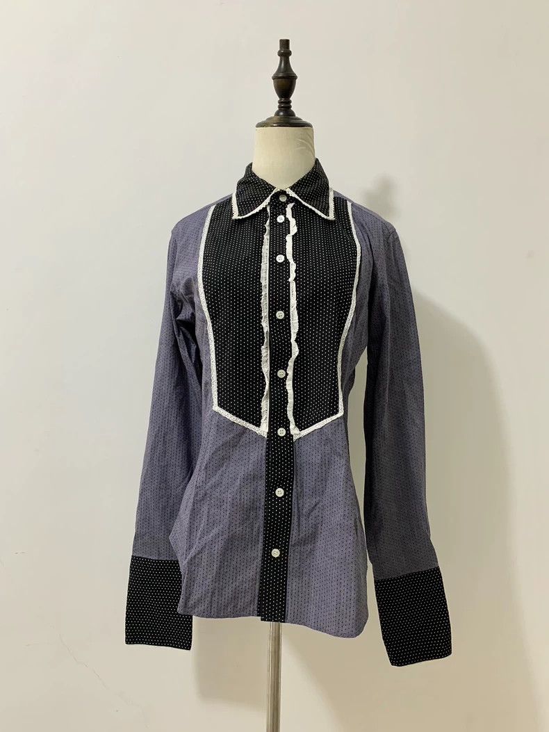 Vivienne Westwood Vivienne Westwood Gray patchwork polka dress shirt Size M / US 6-8 / IT 42-44 - 1 Thumbnail