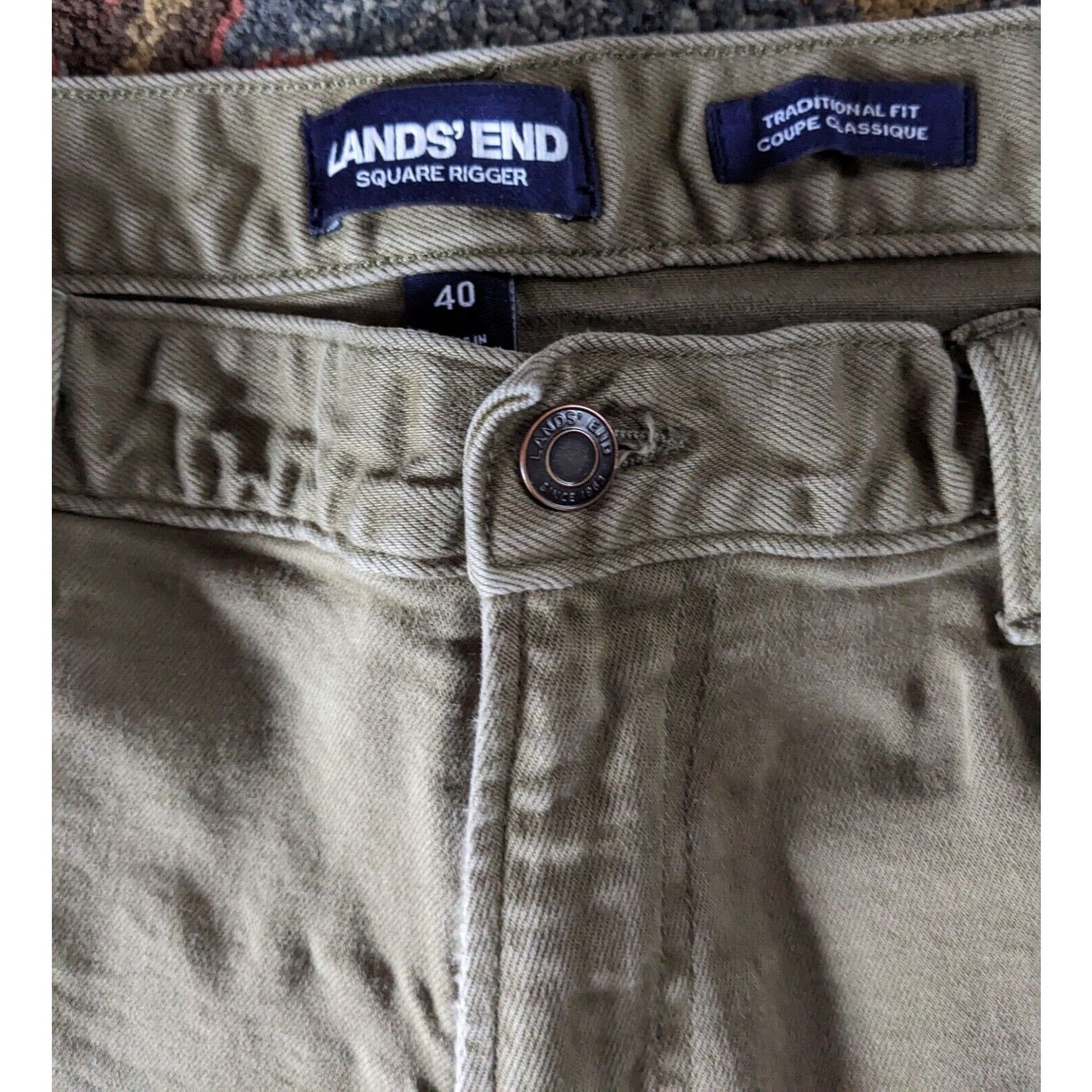 Lands' End Lands End Men's Jeans Green Size 40 Five Pocket Straight Leg Size US 40 / EU 56 - 1 Thumbnail