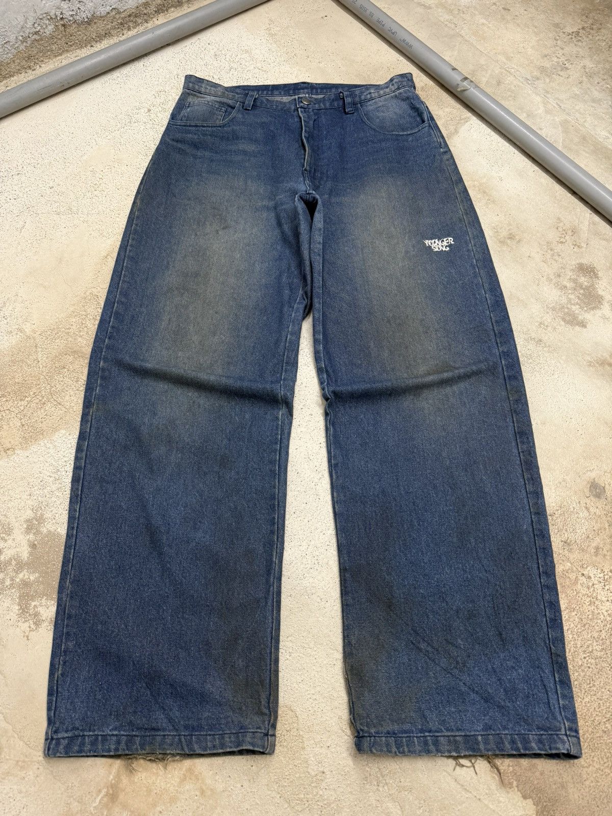 Japanese Brand Wide Leg Ballon Younger Sons Embroidery Denim Pants Size US 32 / EU 48 - 1 Thumbnail