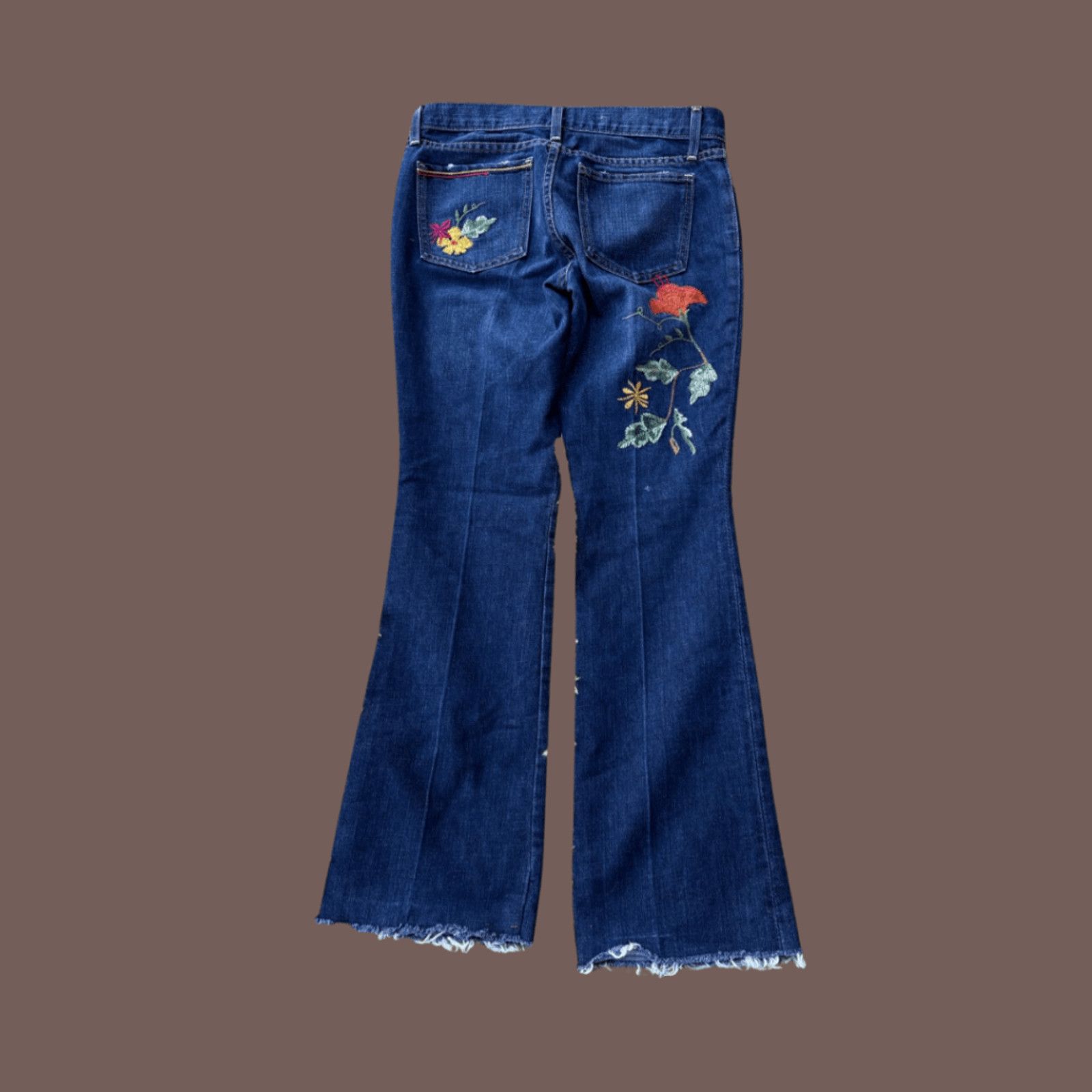 Gap VTG Y2K Flare Jeans | GAP Embroidered Boho | Size 6 Size 28" / US 6 / IT 42 - 3 Thumbnail