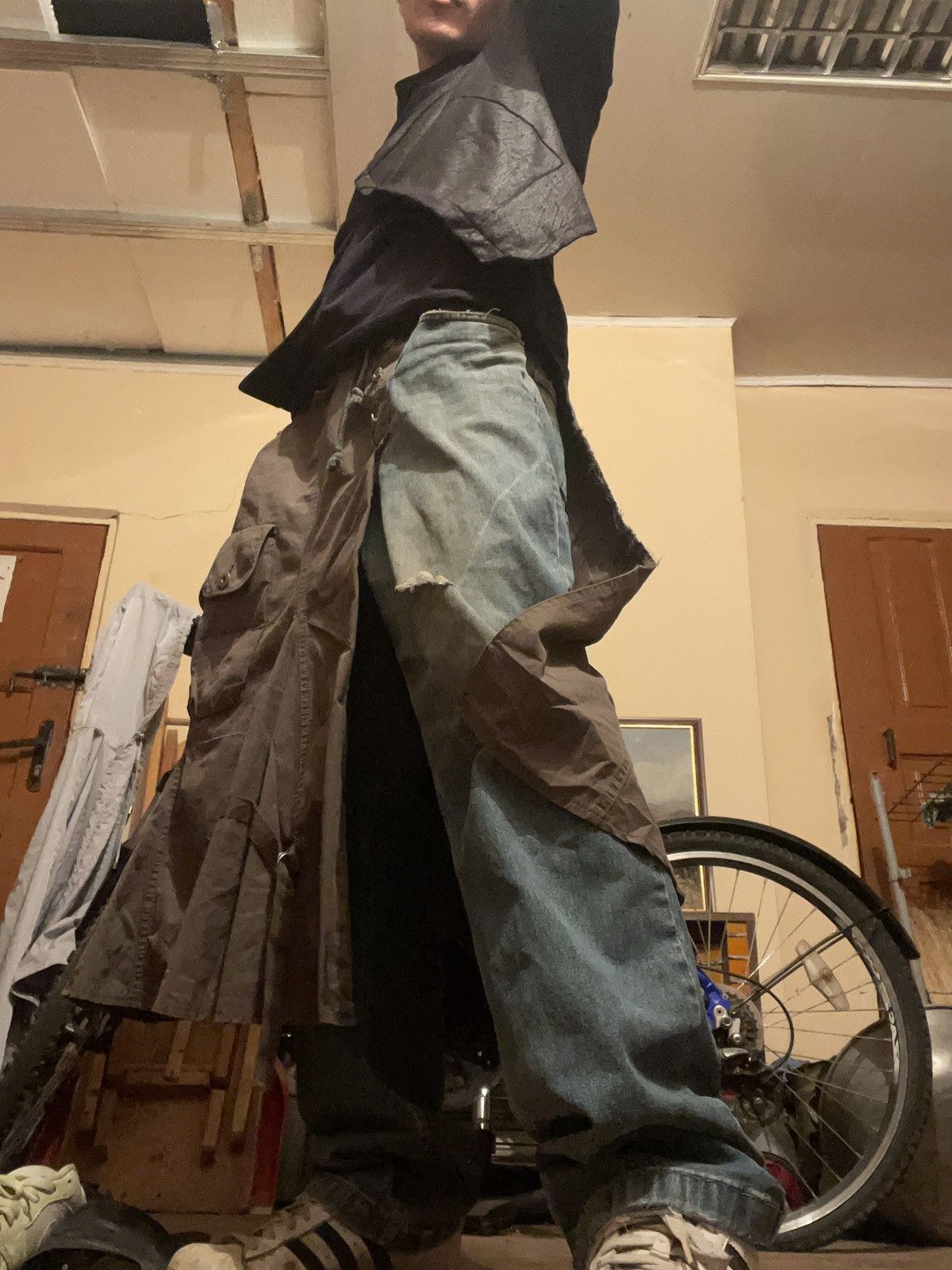 14th Addiction 2000s Skull 14th Addiction Flared Jeans Mud Wash Distressed Size US 34 / EU 50 - 23 Thumbnail