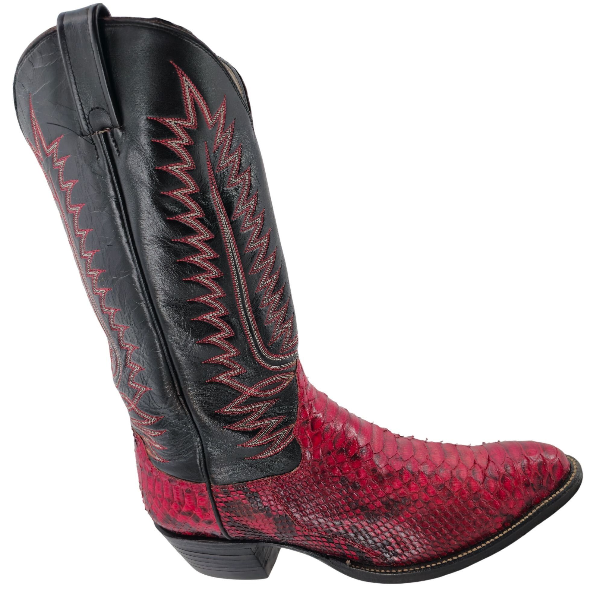 Other Vintage Men 11.5D Red Python Exotic Snakeskin Leather Cowboy Size US 11.5 / EU 44-45 - 1 Thumbnail