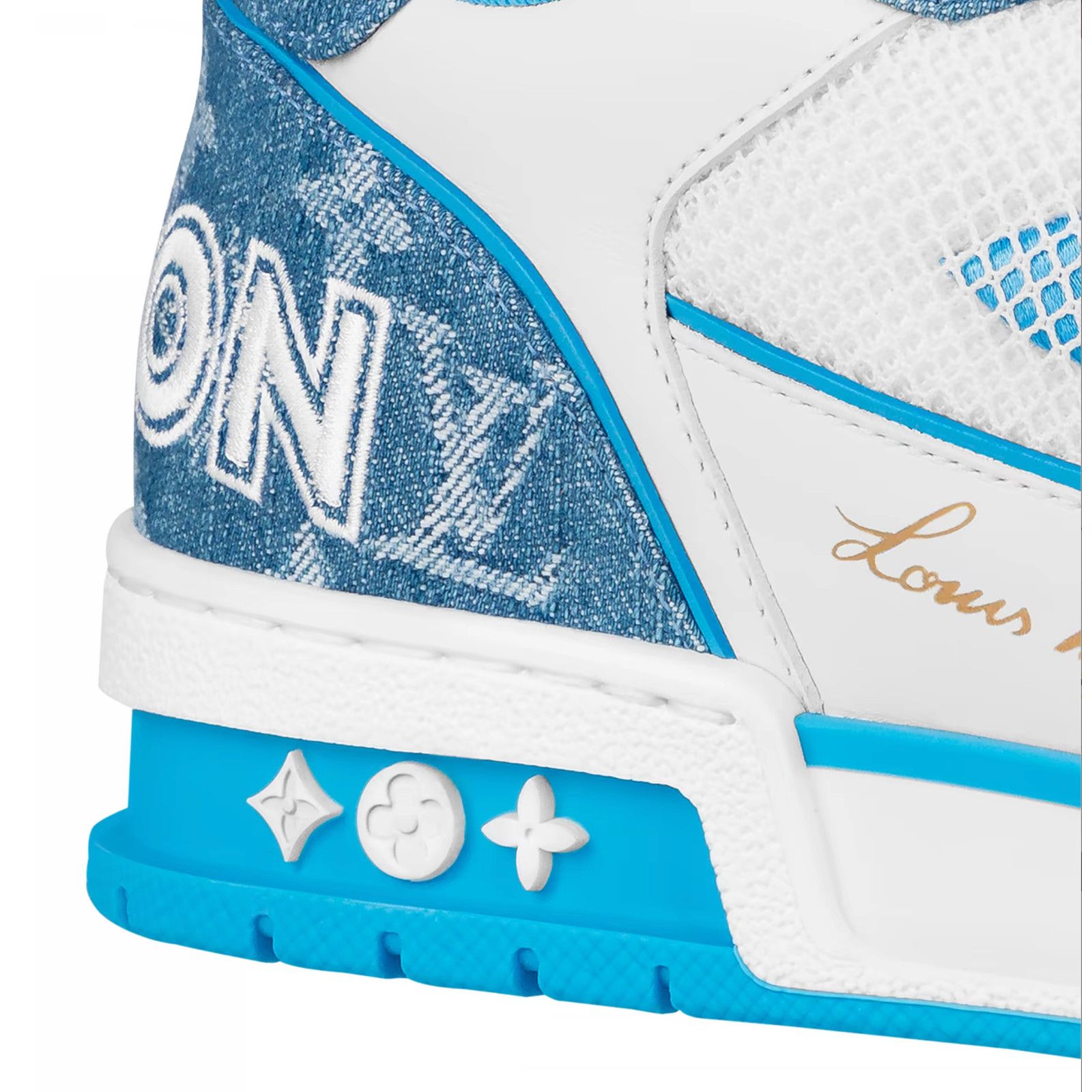 Louis Vuitton Louis Vuitton Denim Blue Monogram White LV Low Top Size US 10 / EU 43 - 8 Thumbnail
