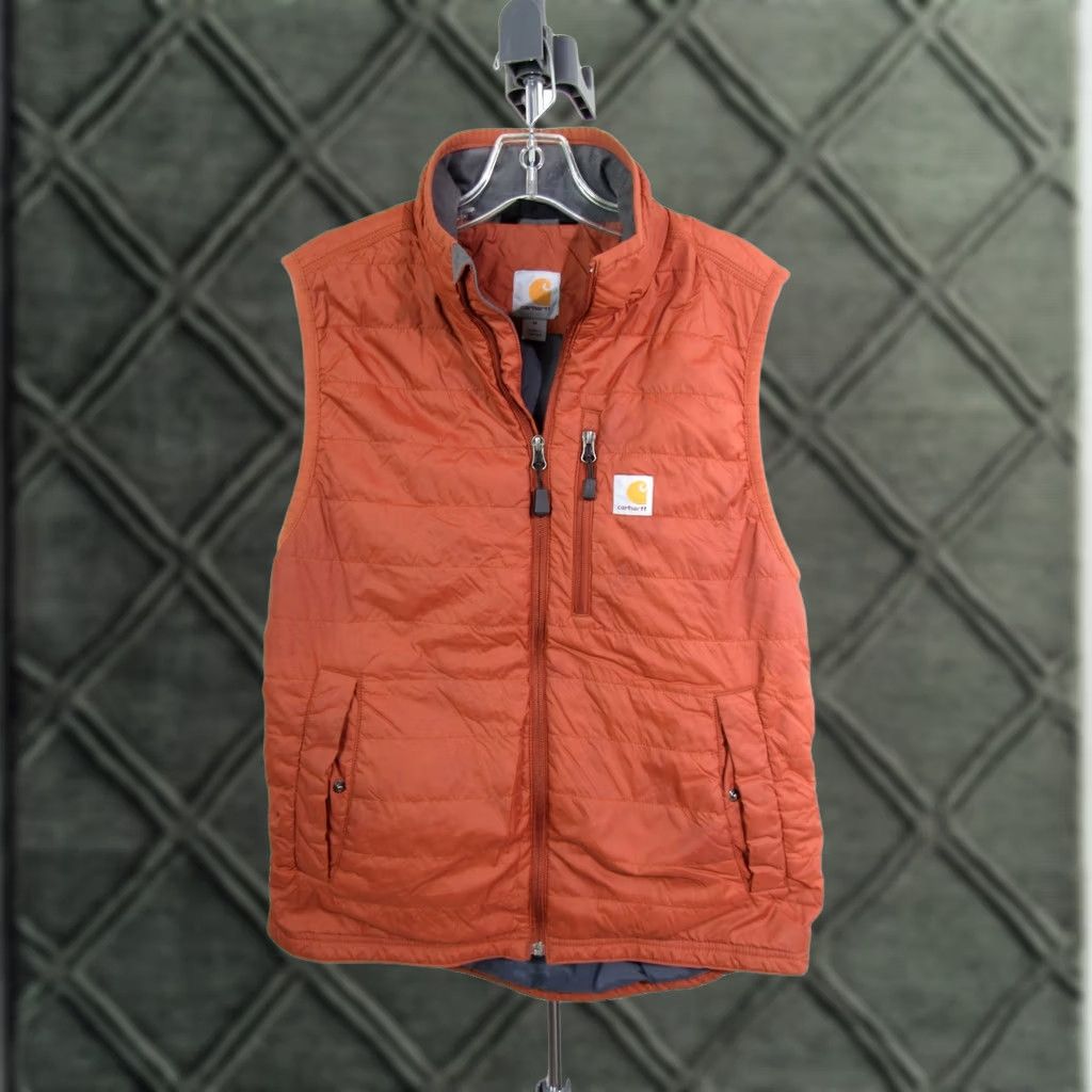 Carhartt Carhartt Vest Mens Orange Quilted Nylon Outdoor Relaxed Fit Insulated Men Med Size US M / EU 48-50 / 2 - 1 Thumbnail