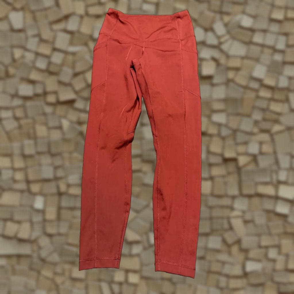 Vintage 90 Degree by Reflex Pants Leggings, Womens Size Small Orange, Pull On, Stretch, Casual Activewear, Ankle, Floral? Wait. Size 28" / US 6 / IT 42 - 1 Thumbnail