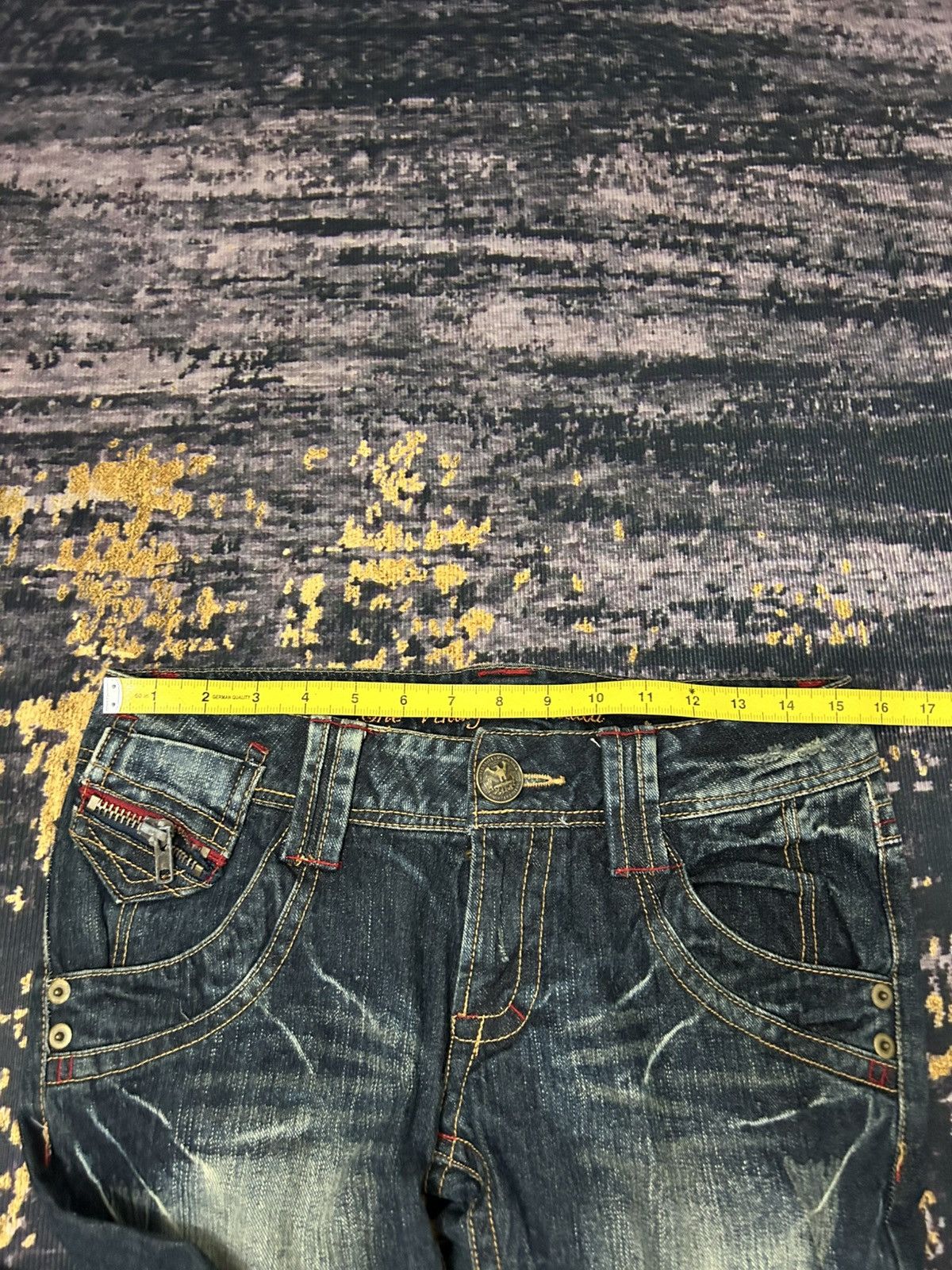 Japanese Brand Vintage Sky Bomber Mudwash Flare Jeans Size US 30 / EU 46 - 17 Thumbnail