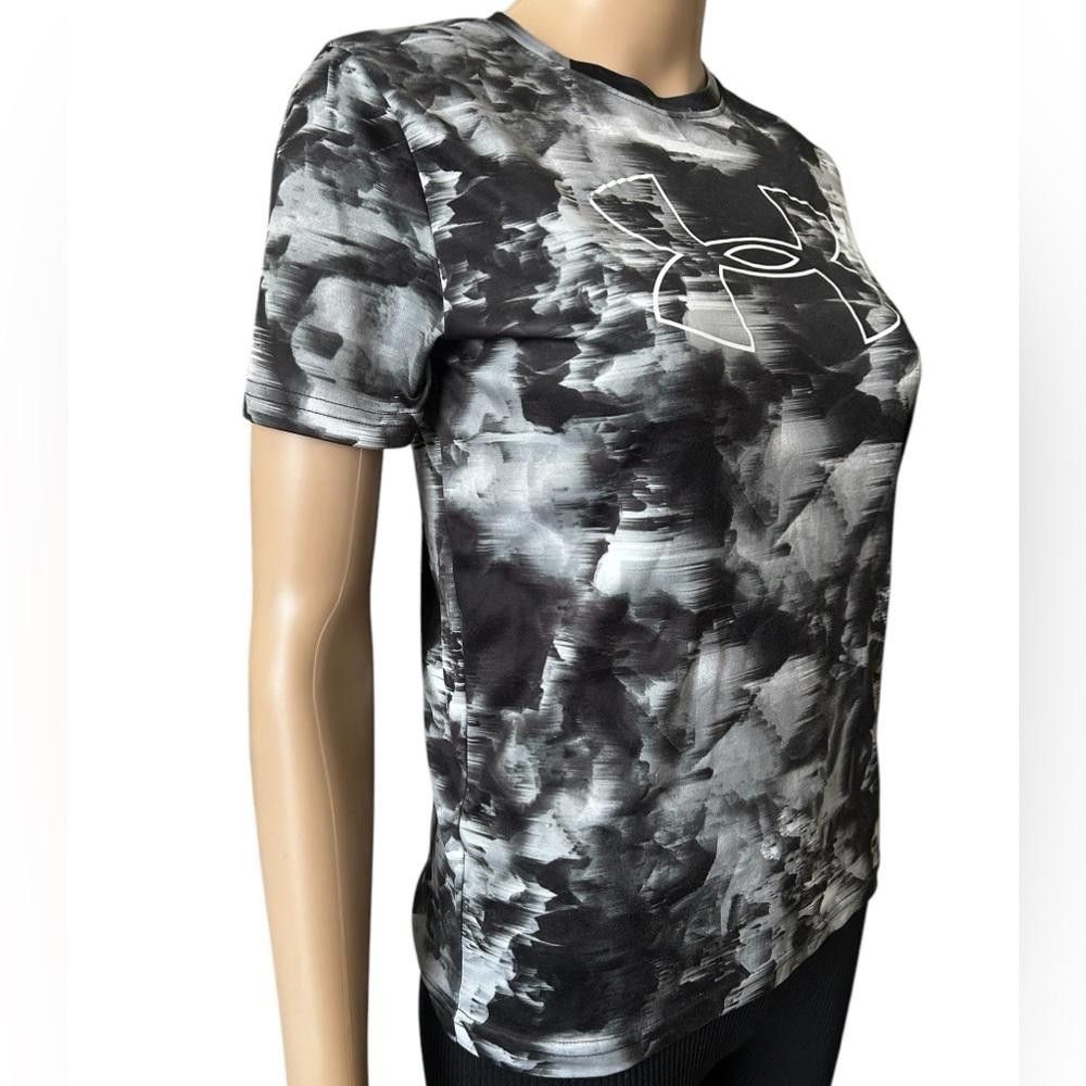 Designer Under Armour Women's HeatGear Loose Fit T-Shirt - Black/Grey Size S / US 4 / IT 40 - 2 Thumbnail
