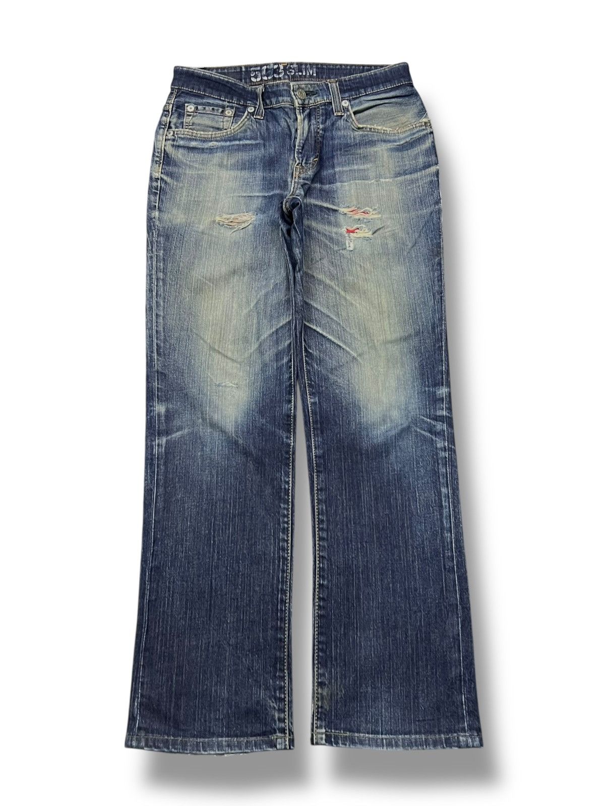 Edwin Vintage Edwin 503 Blue Trip Edgeline Japan, Distressed Denim Size US 34 / EU 50 - 2 Thumbnail