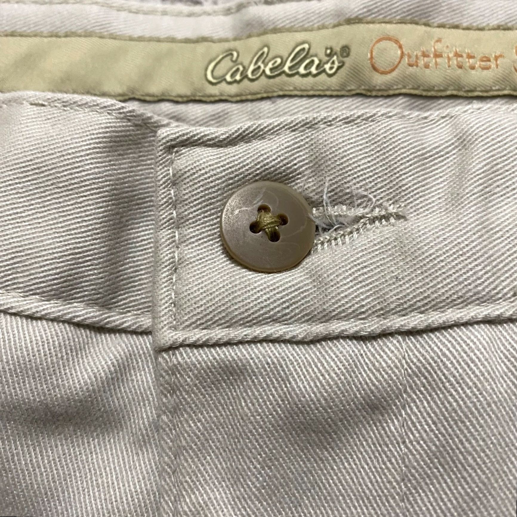 Vintage Cabela's Pants Mens 36x34 Beige Straight Chino Casual Business Khaki Pockets Cargo Flat Front Regular Rise Mid 10-12 in Denim? Size US 36 / EU 52 - 4 Thumbnail