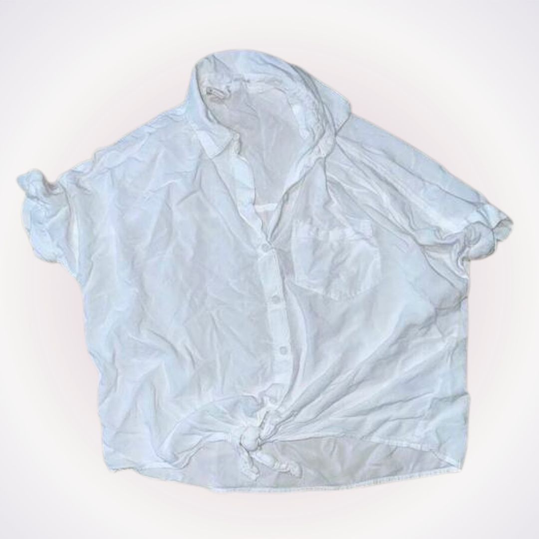 Other Beach Lunch Lounge White Tie-Front Collared Shirt | Sz XS Size XS / US 0-2 / IT 36-38 - 1 Thumbnail