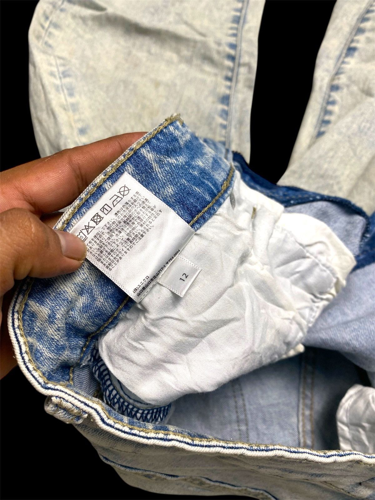 Japanese Brand Skinny Acid Wash Uniqlo Jeans Size 34" / US 12 / IT 48 - 11 Thumbnail