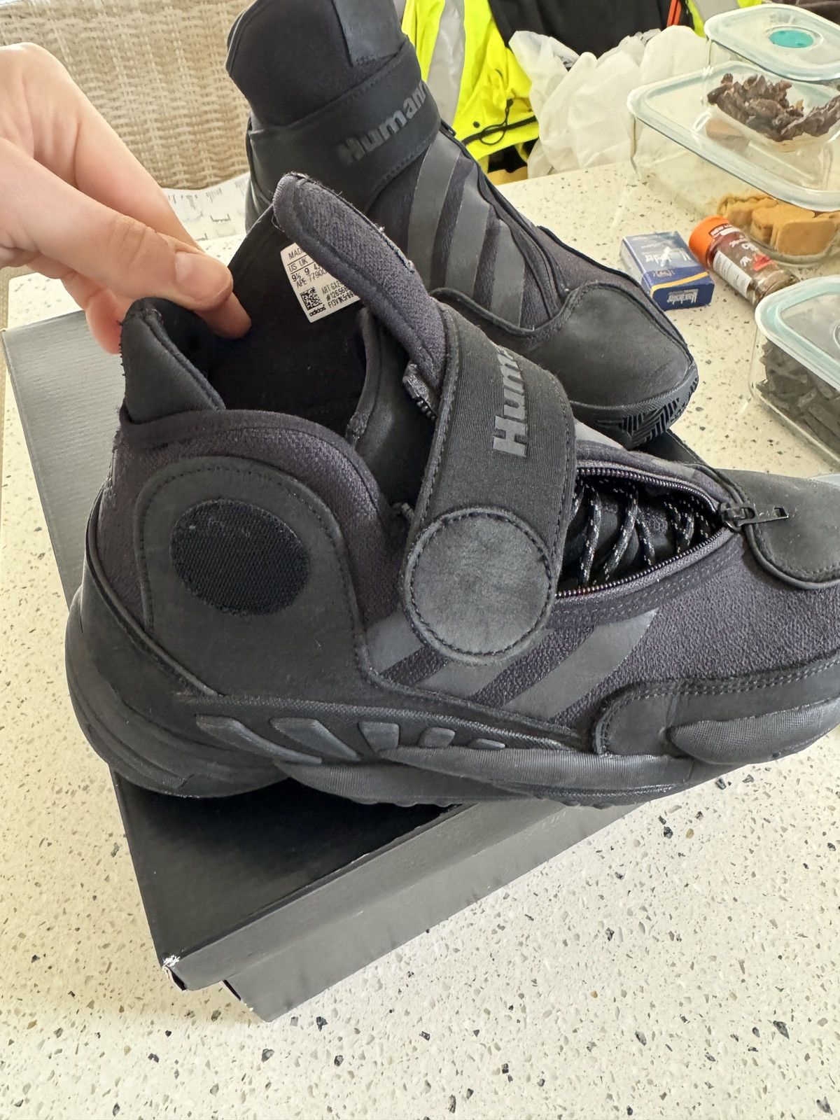 Adidas × Pharrell BYW 0 To 60 'Triple Black High Top Sneaker Boots GX2486 Size US 9.5 / EU 42-43 - 11 Thumbnail