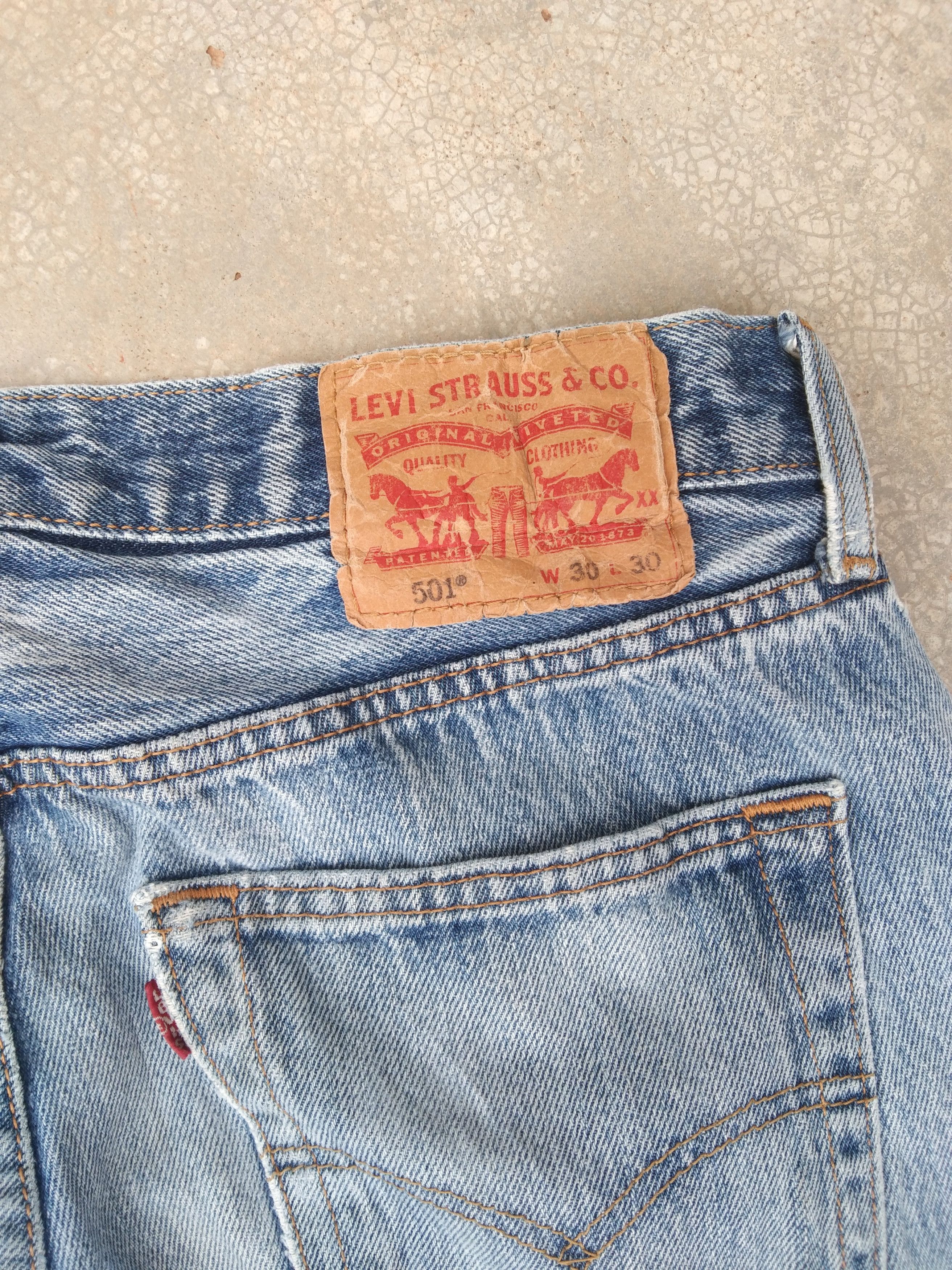 Levi's × Vintage Vintage Levis 501 Painter Distressed Jeans 30x29 Size US 30 / EU 46 - 3 Thumbnail
