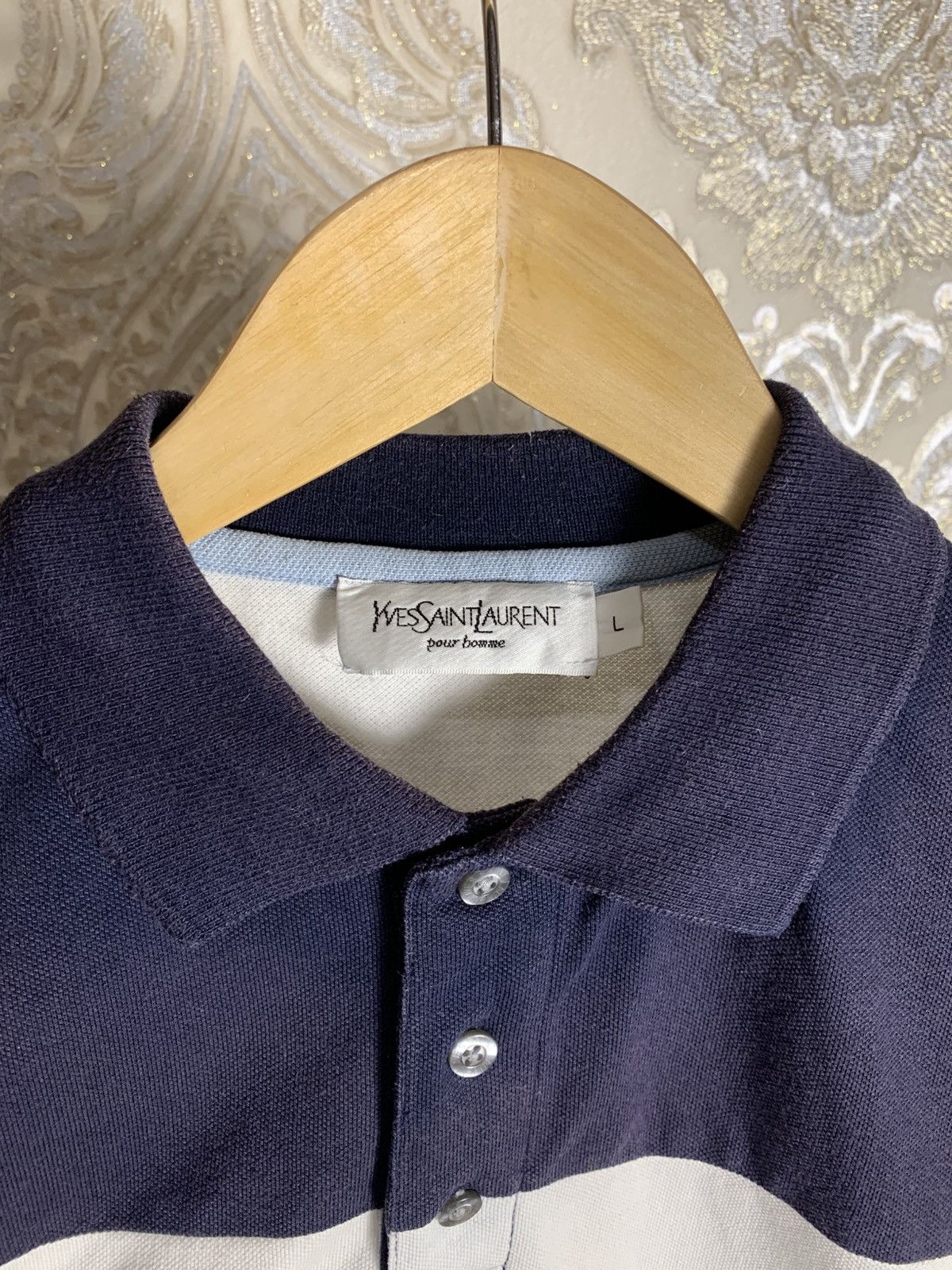 Saint Laurent Paris VINTAGE YVES SAINT LAURENT CLASSIC POLO DESIGNER RETRO 90s Size US L / EU 52-54 / 3 - 3 Thumbnail