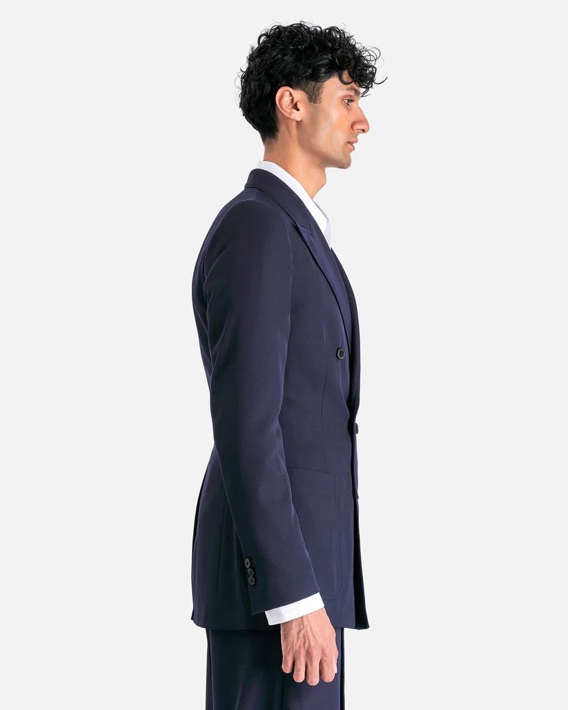 Dries Van Noten o1s1v1r1oon0925 Bruce Jacket in Navy Blue Size US M / EU 48-50 / 2 - 3 Thumbnail