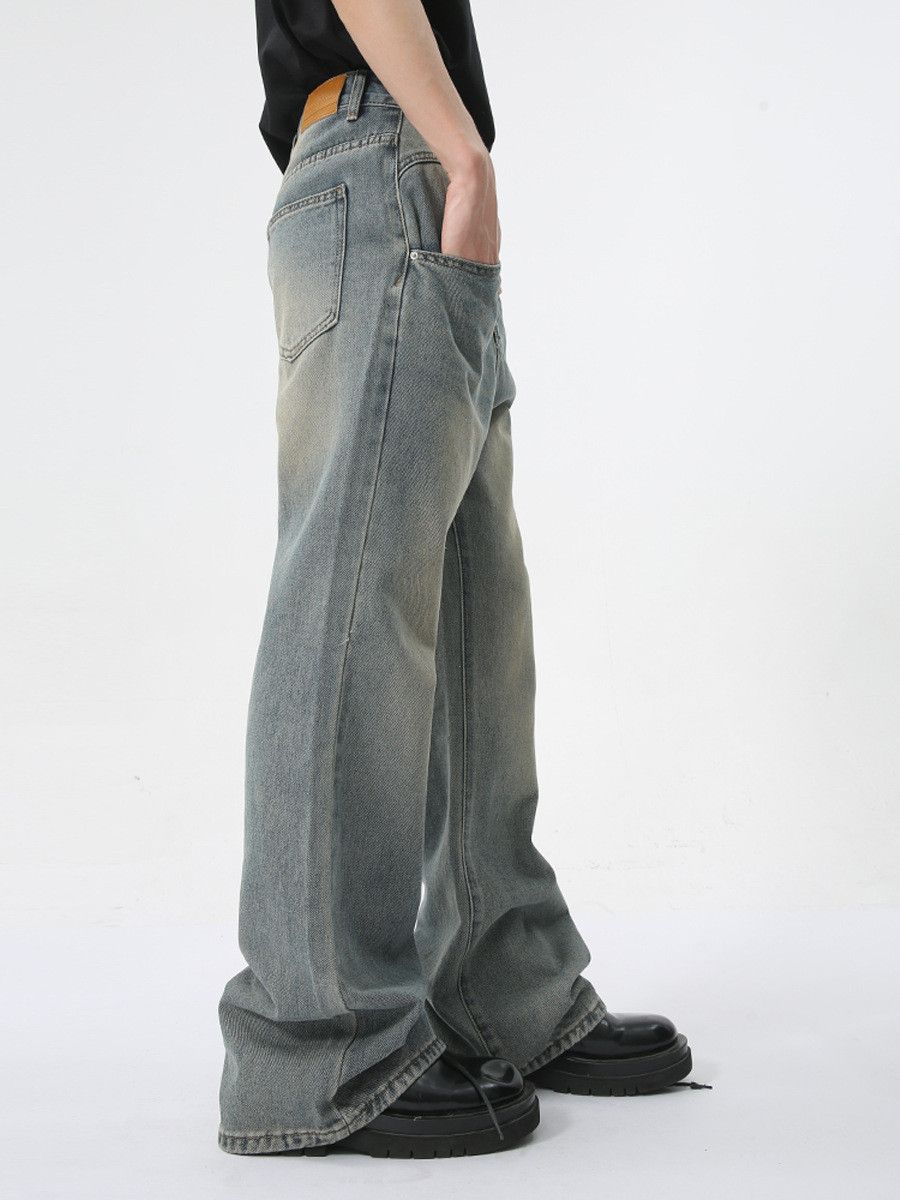Vintage Men's retro high street vibe style loose flared washed jeans Size US 32 / EU 48 - 4 Thumbnail