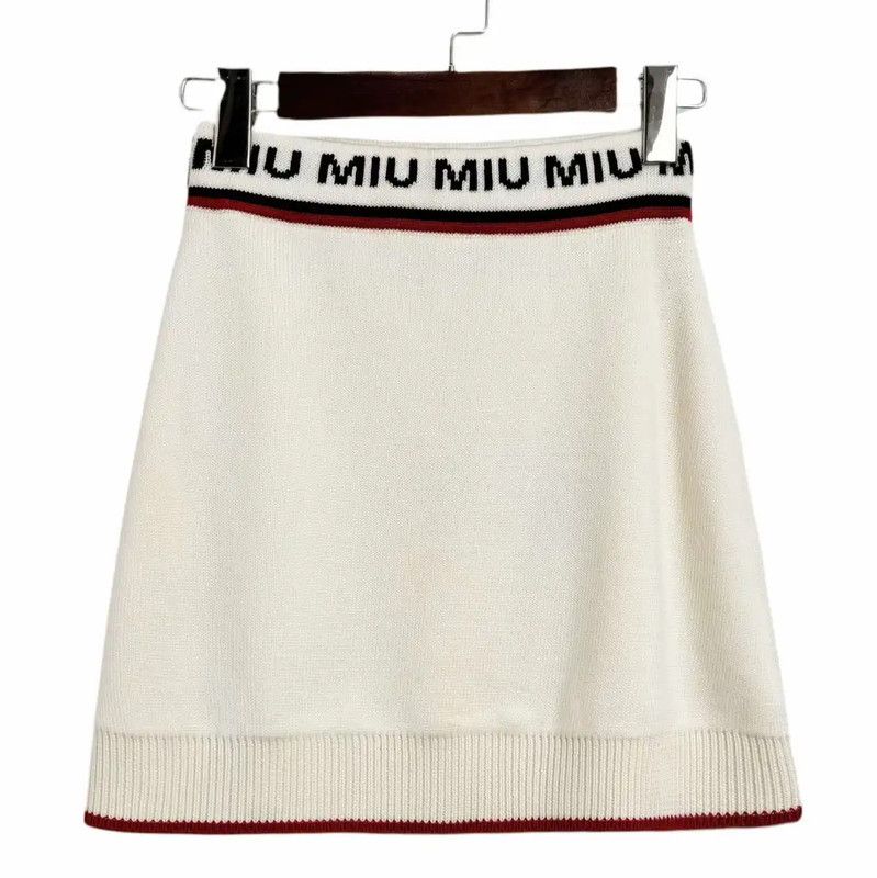 Miu Miu Miu Miu Beige Women's Knit Skirt 0089 Size 23" - 1 Thumbnail