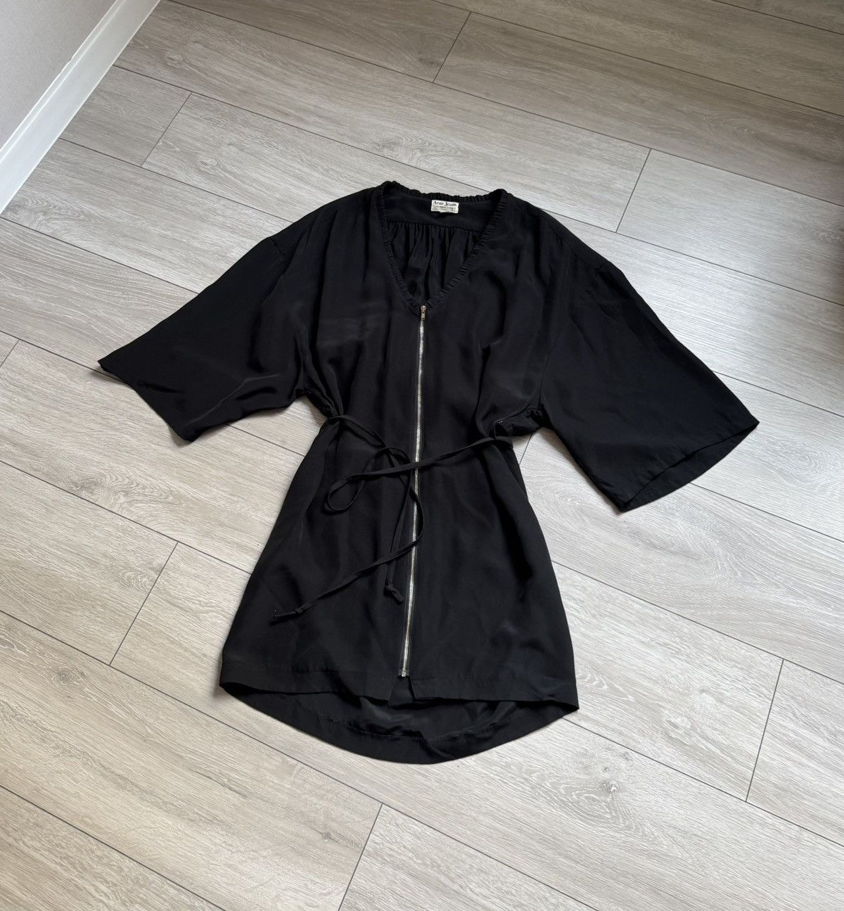 Acne Studios ACNE Jeans black mini dress 100% silk open back size M-L Size M / US 6-8 / IT 42-44 - 15 Thumbnail