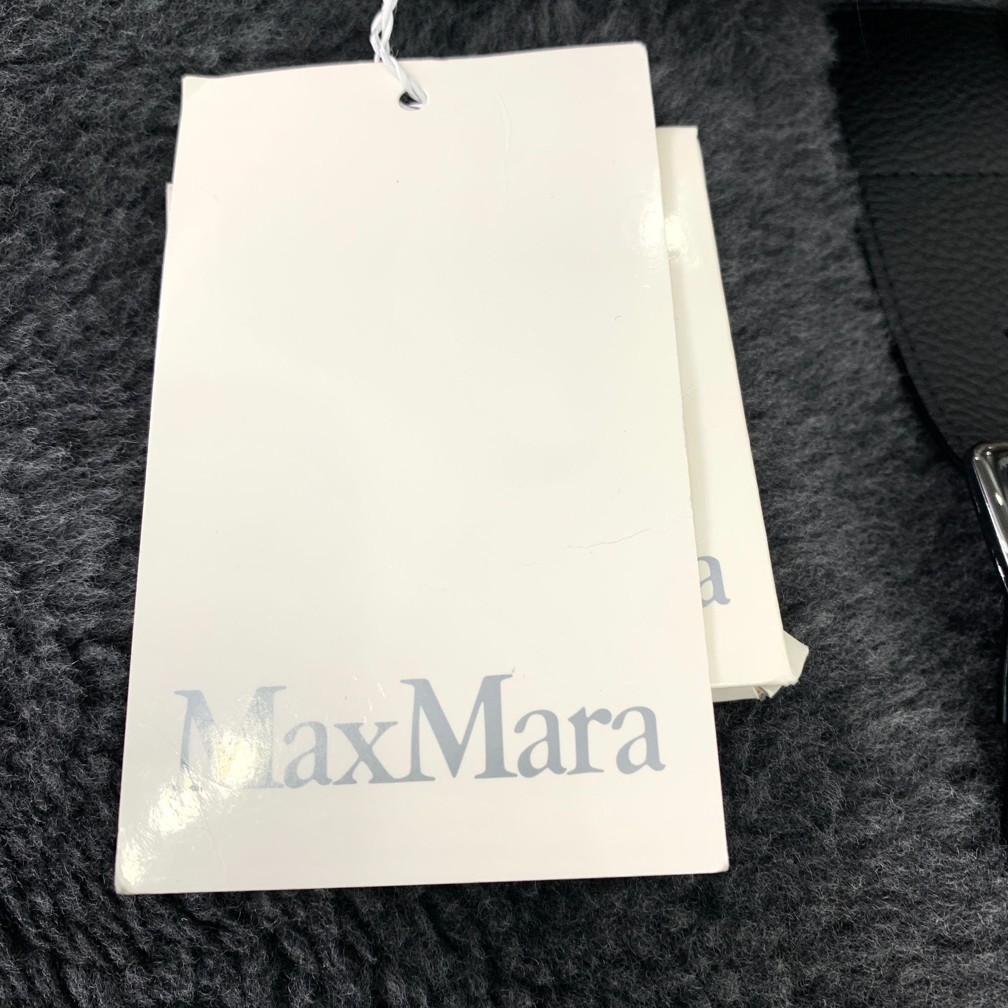 Max Mara Maxmara Teddy Wool-Blend Short Coat Jacket Dark Grey Size 38 Size XS / US 0-2 / IT 36-38 - 4 Thumbnail